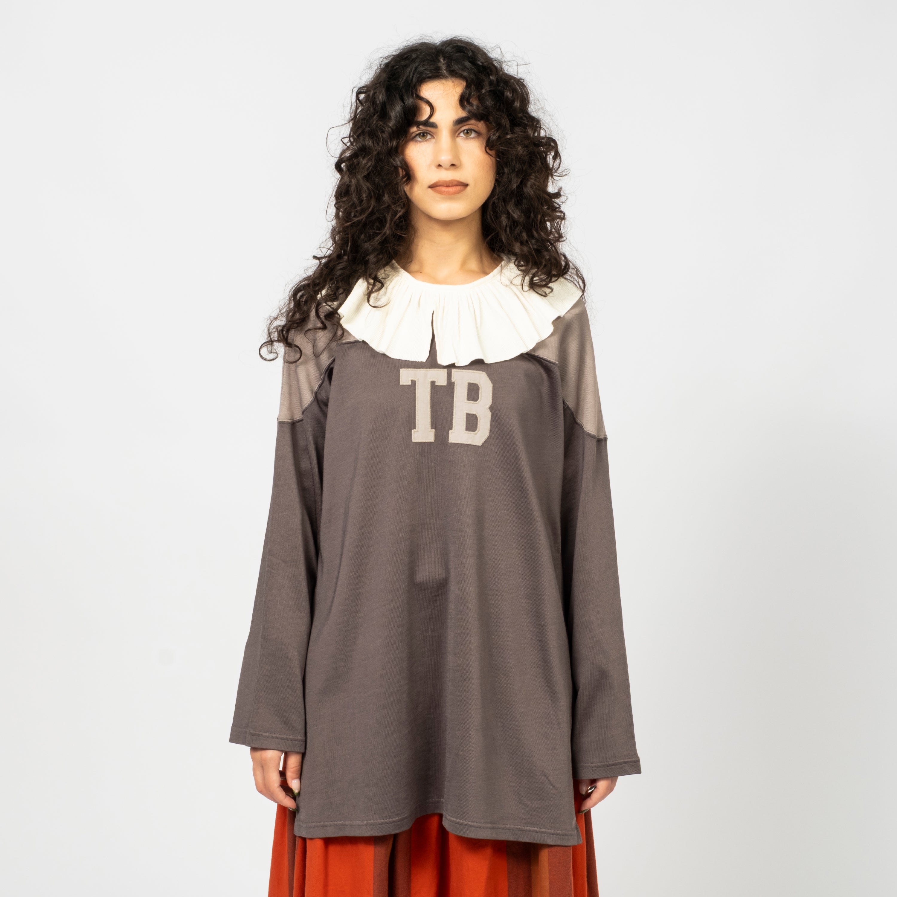 [BEAMS BOY] O.LOGO FOOTBALL LONGSLEEVE TSHIRT _ GREY