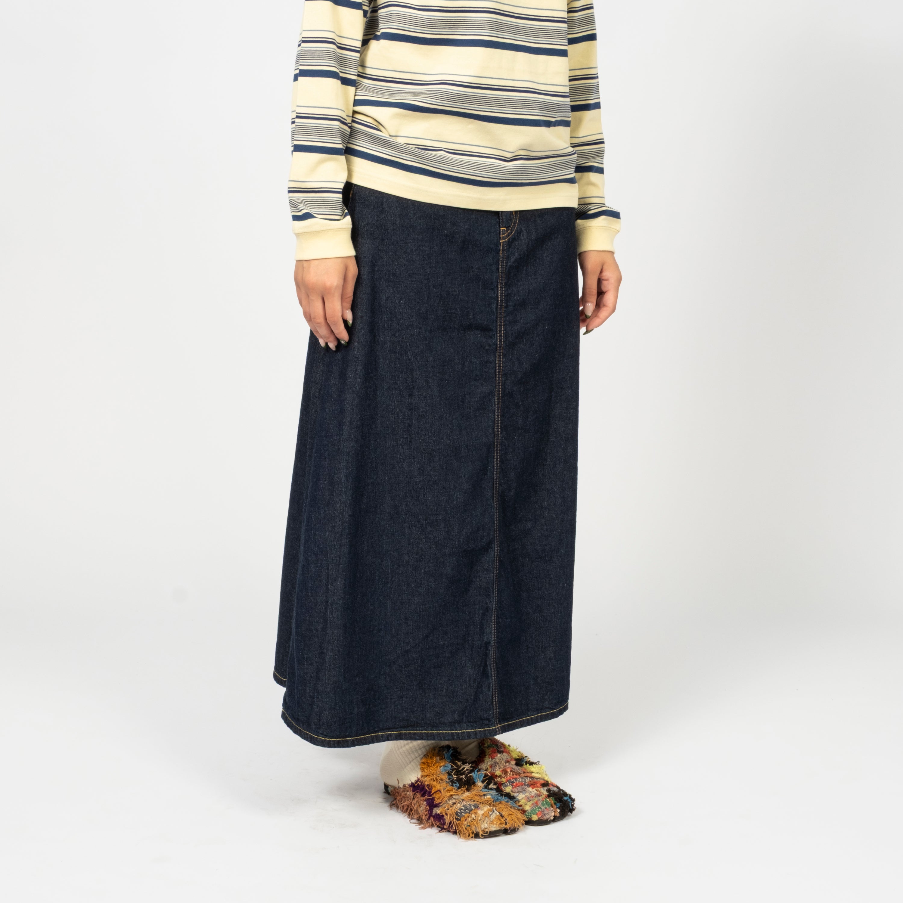 [BEAMS BOY] O.DENIM 5 POCKET MAXI SKIRT _ INDIGO