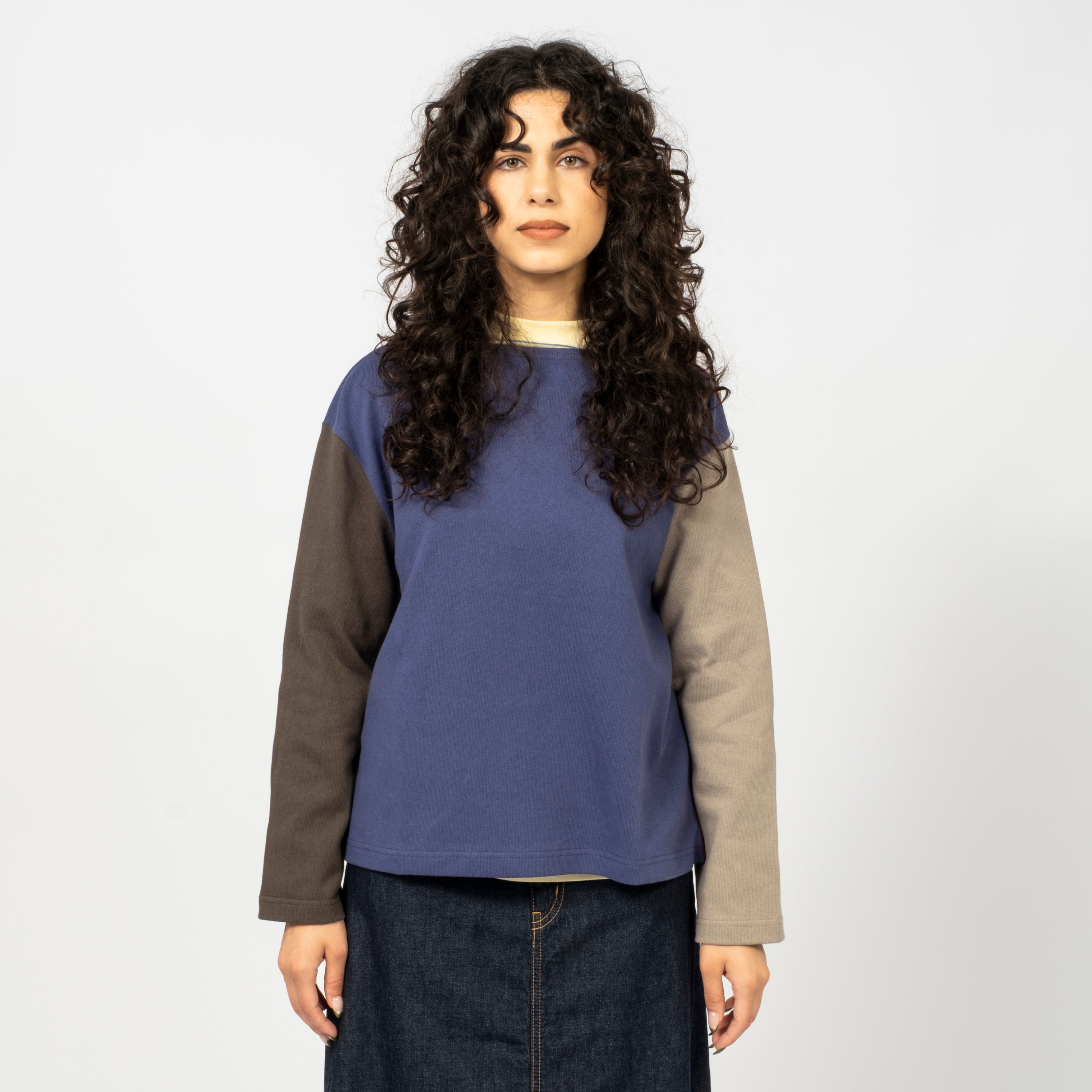 [BEAMS BOY] O.ELBOW PATCH BASQUE LONGSLEEVE T-SHIRT _ SOLID CRAZY