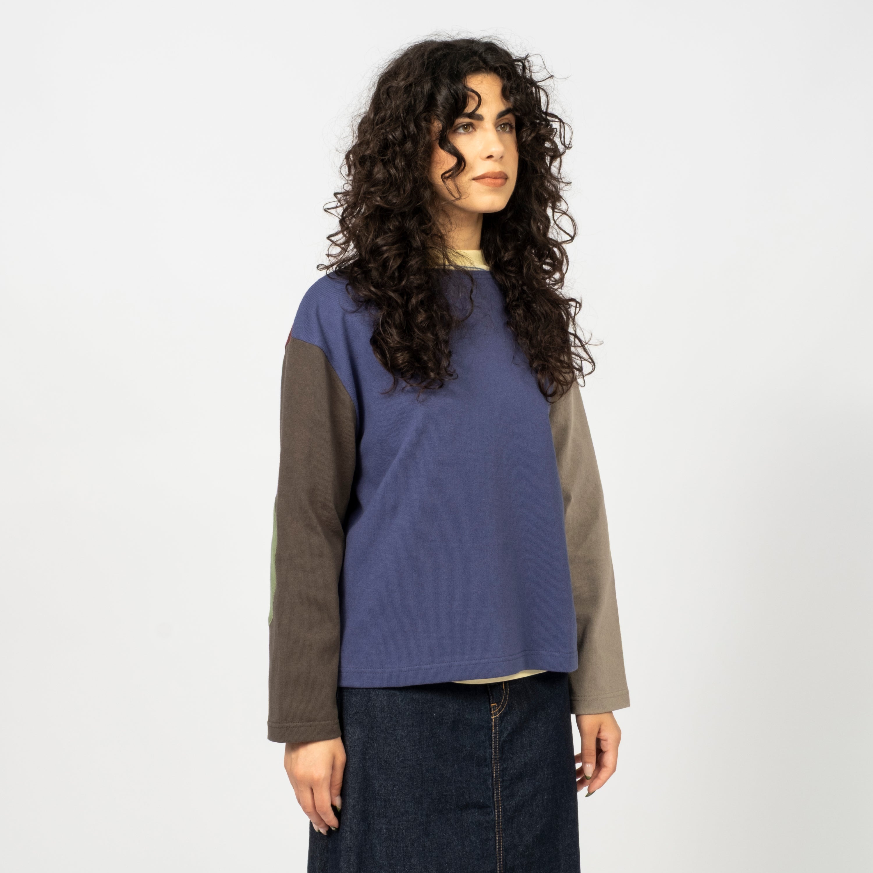 [BEAMS BOY] O.ELBOW PATCH BASQUE LONGSLEEVE T-SHIRT _ SOLID CRAZY