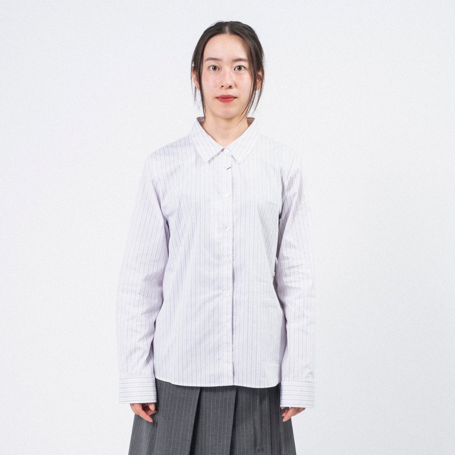 [DUNST] ESSENTIAL SLIM SHIRT _ GREY STRIPE