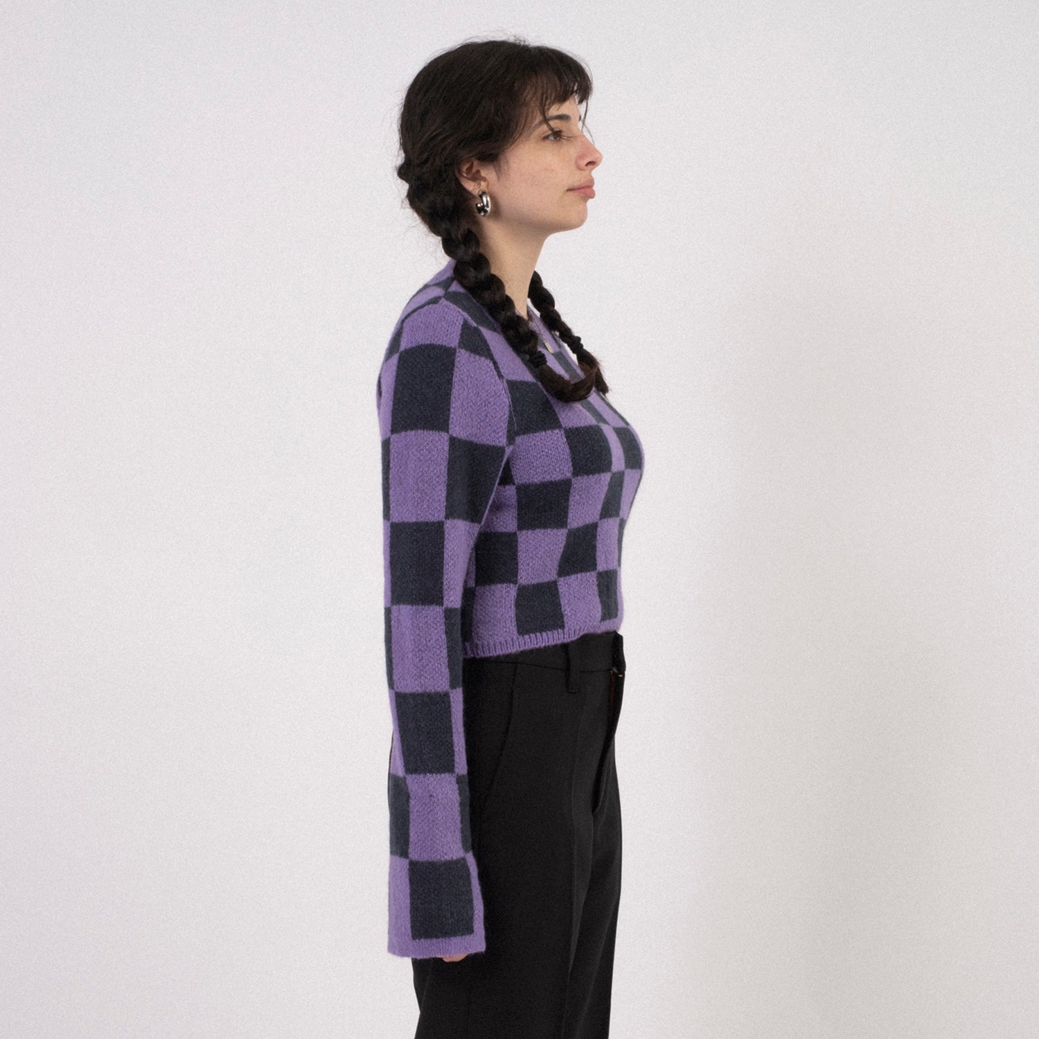 [STOCKHOLM (SURFBOARD) CLUB] W2000106 YOKO TOP _ PURPLE CHECK