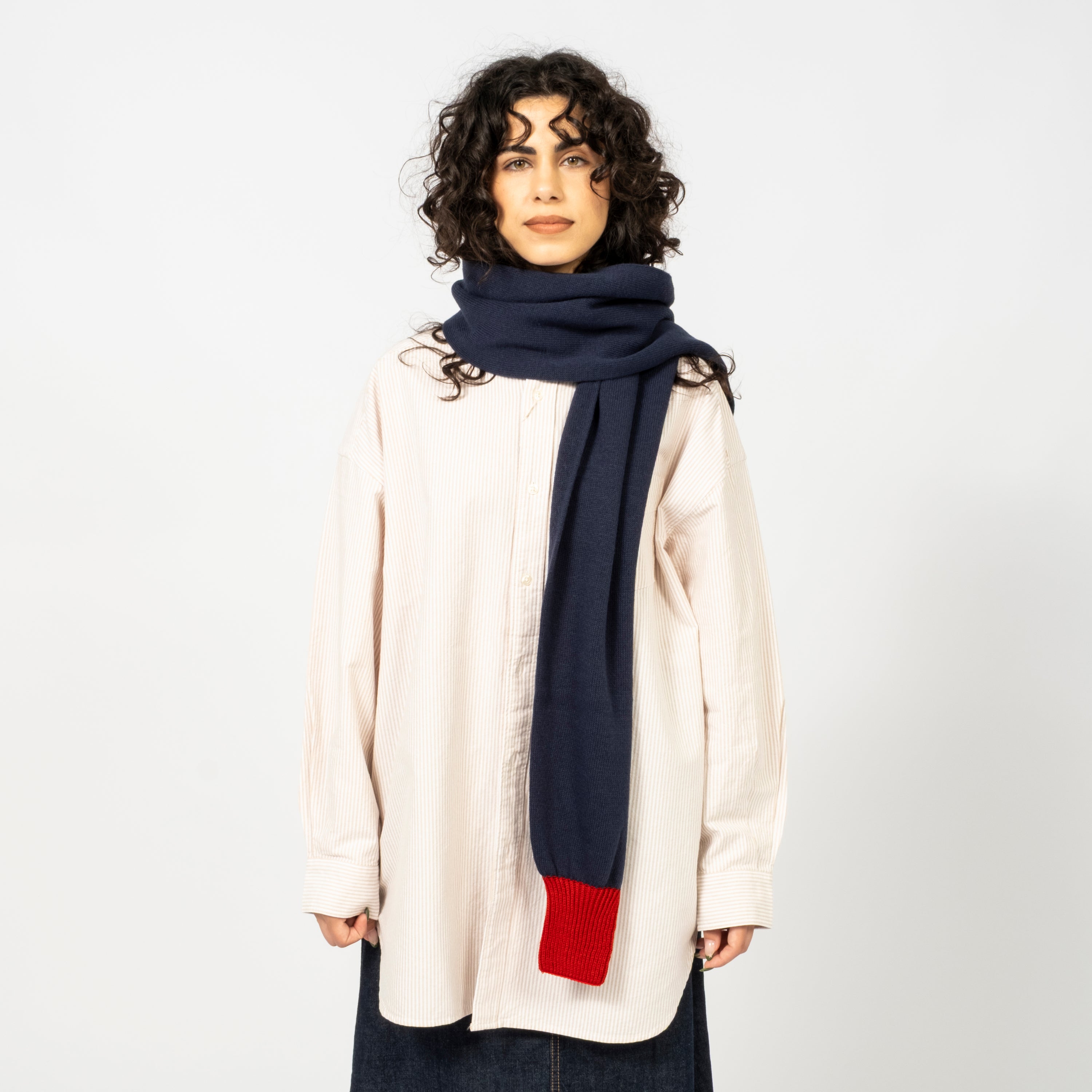 [ROTOTO] R5135 SWEATER SLEEVE _ NAVY/RED