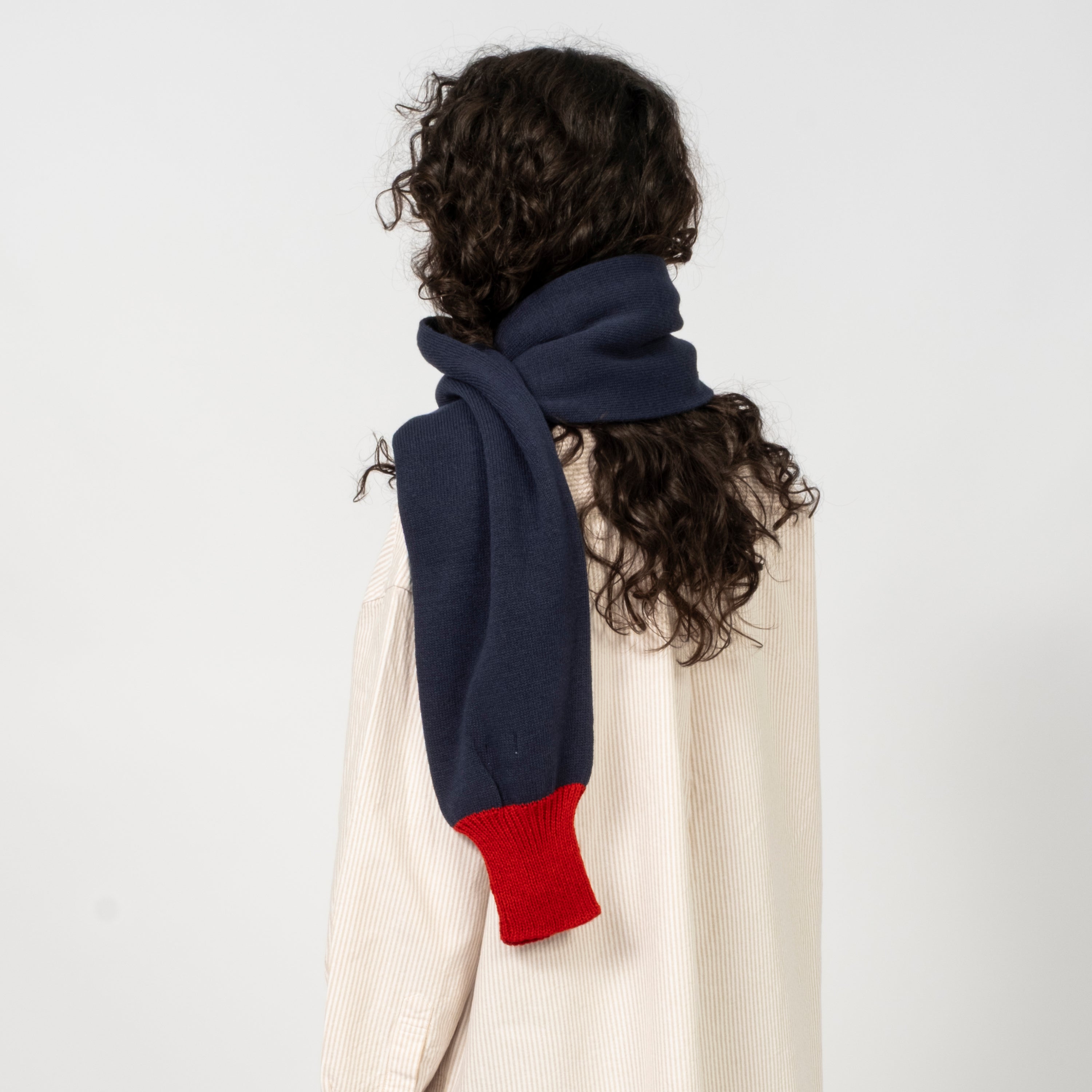 [ROTOTO] R5135 SWEATER SLEEVE _ NAVY/RED