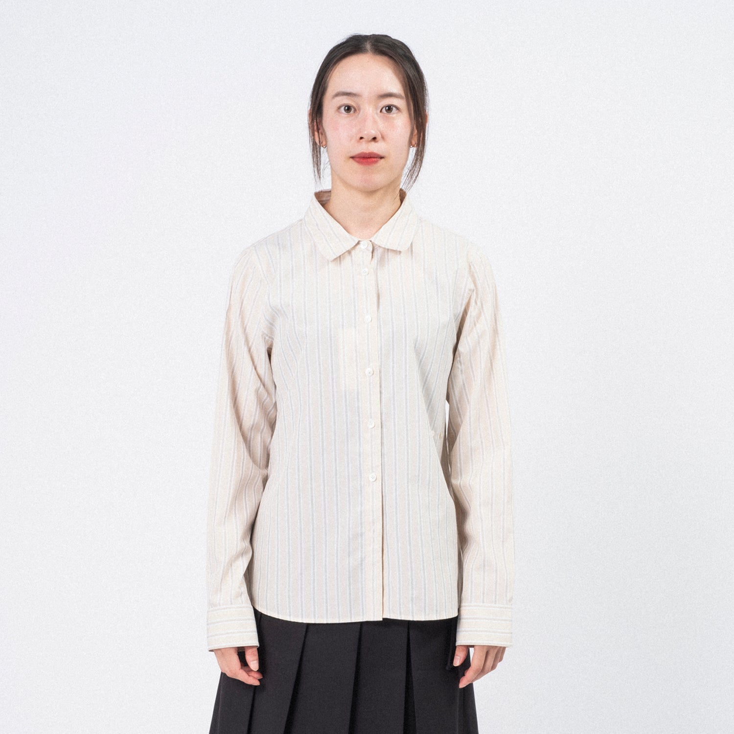 [DUNST] ESSENTIAL SLIM SHIRT _ BEIGE STRIPE