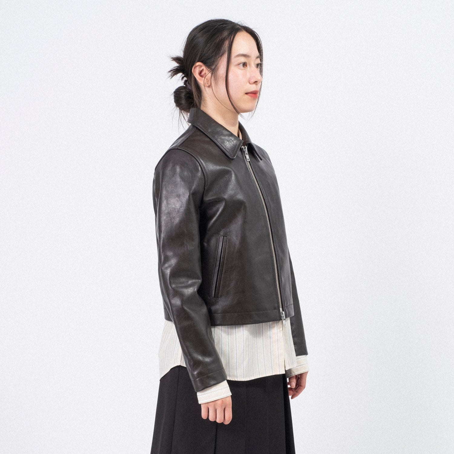 [DUNST] UNISEX CALF SKIN BLOUSON JACKET _ BROWN