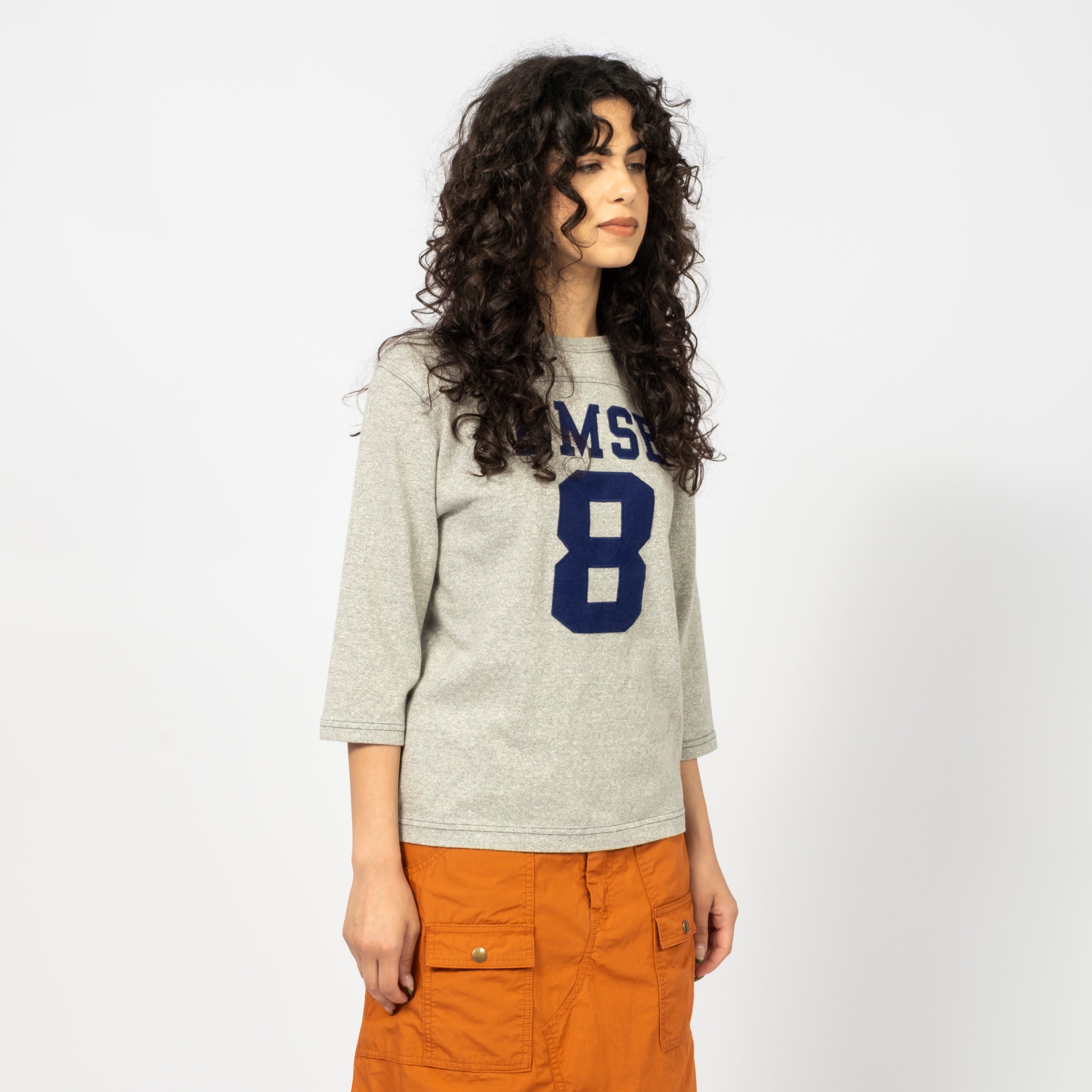 [BEAMS BOY] O.KNIT F/B3/4 _ T-GREY