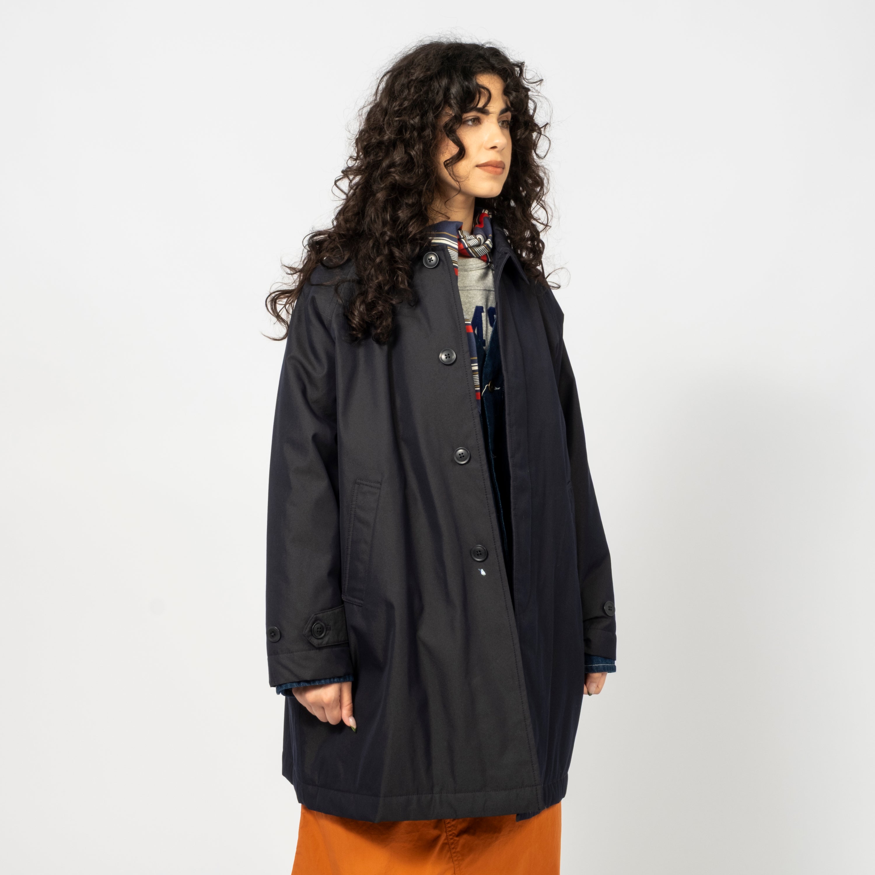 [BEAMS BOY] CHAMBRAY SOUTIEN COLLAR COAT _ NAVY