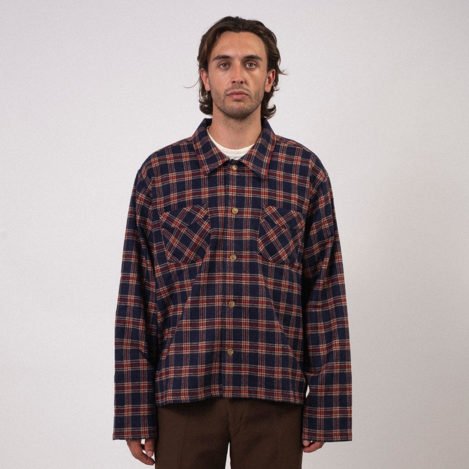 [STOCKHOLM (SURFBOARD) CLUB] U4000108 CLUB OVERSHIRT _ RED BLUE CHECK