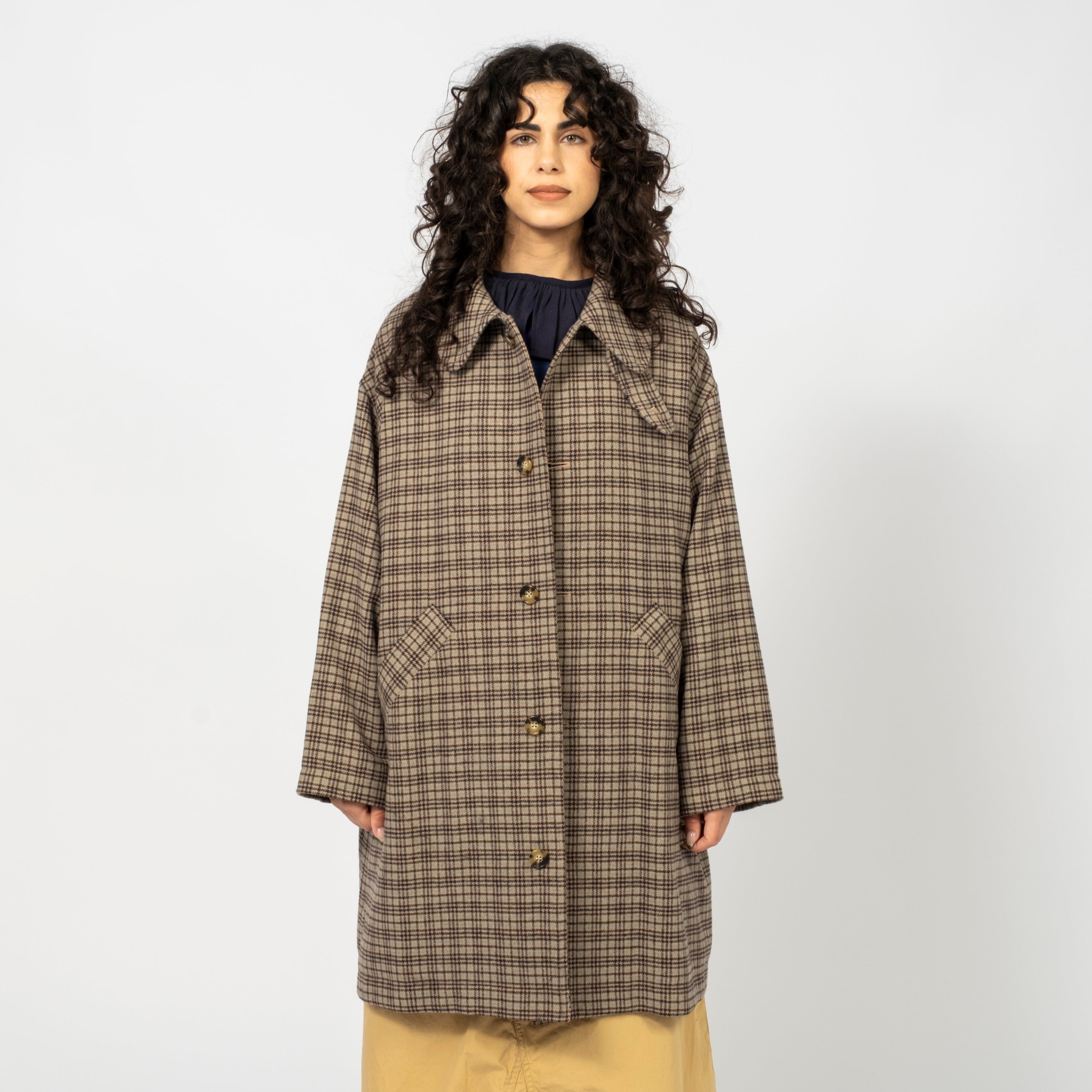 [BEAMS BOY] O.GUNCLUB CHECK COAT _ BEIGE