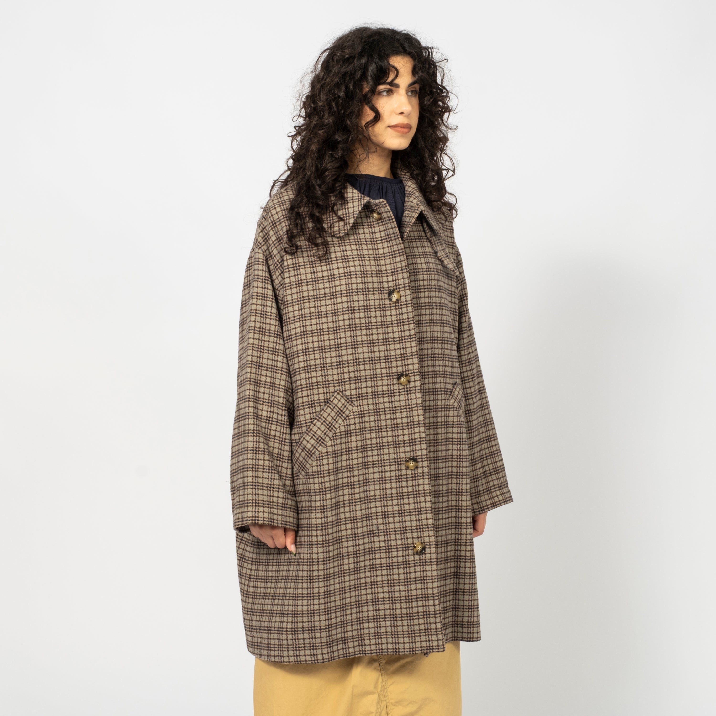 [BEAMS BOY] O.GUNCLUB CHECK COAT _ BEIGE