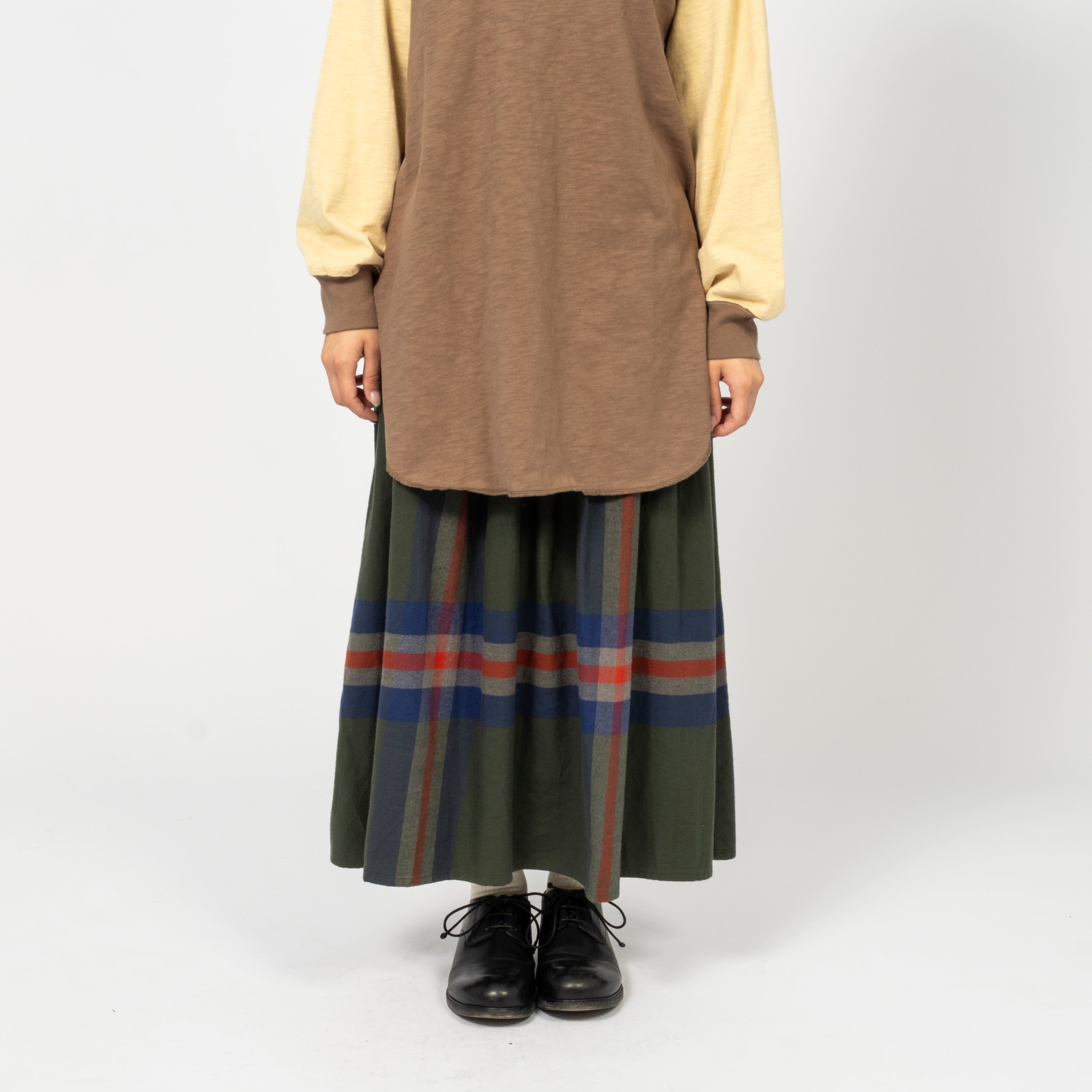 [BEAMS BOY] O.BOY BIG TARTAN SKIRT _ DARK GREEN