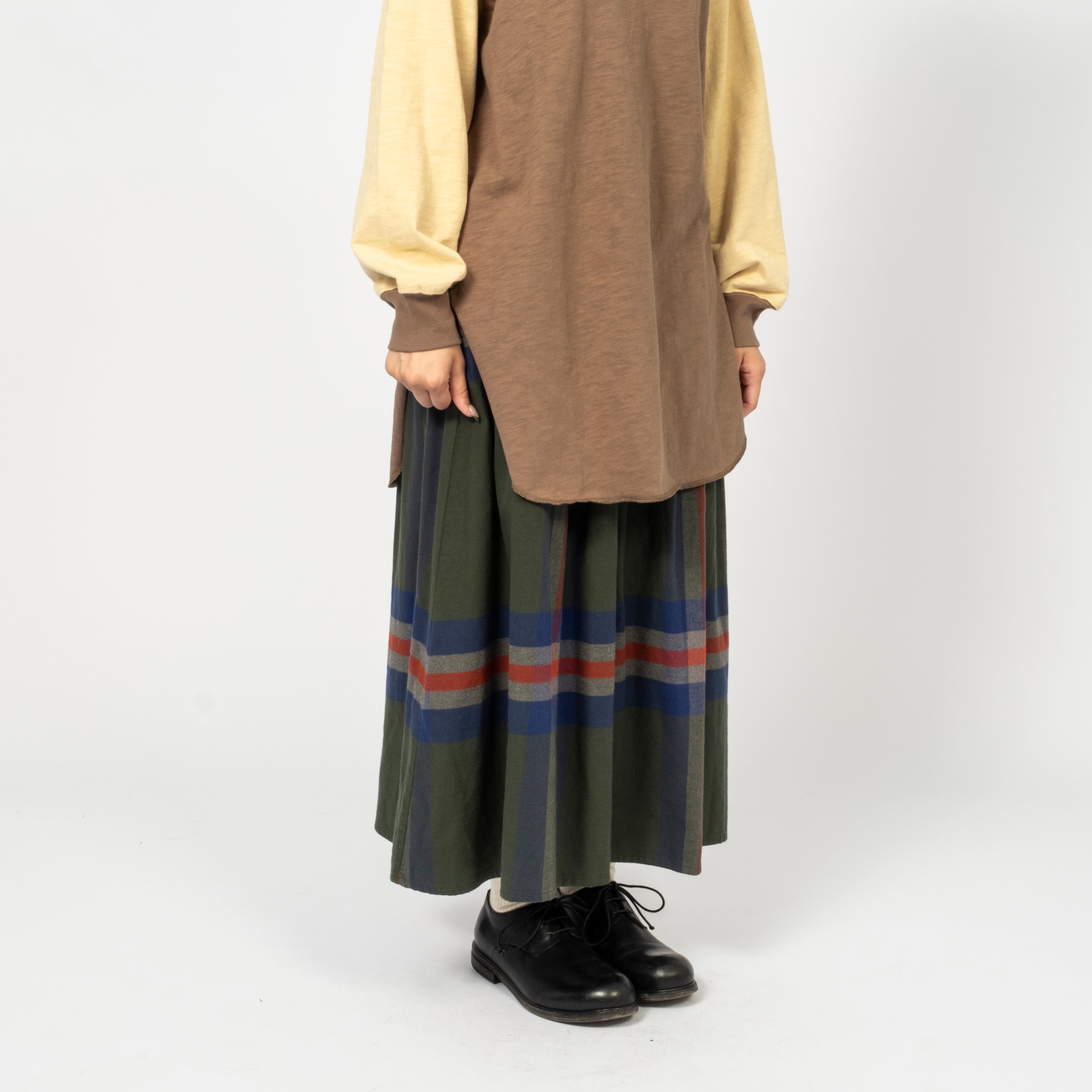[BEAMS BOY] O.BOY BIG TARTAN SKIRT _ DARK GREEN