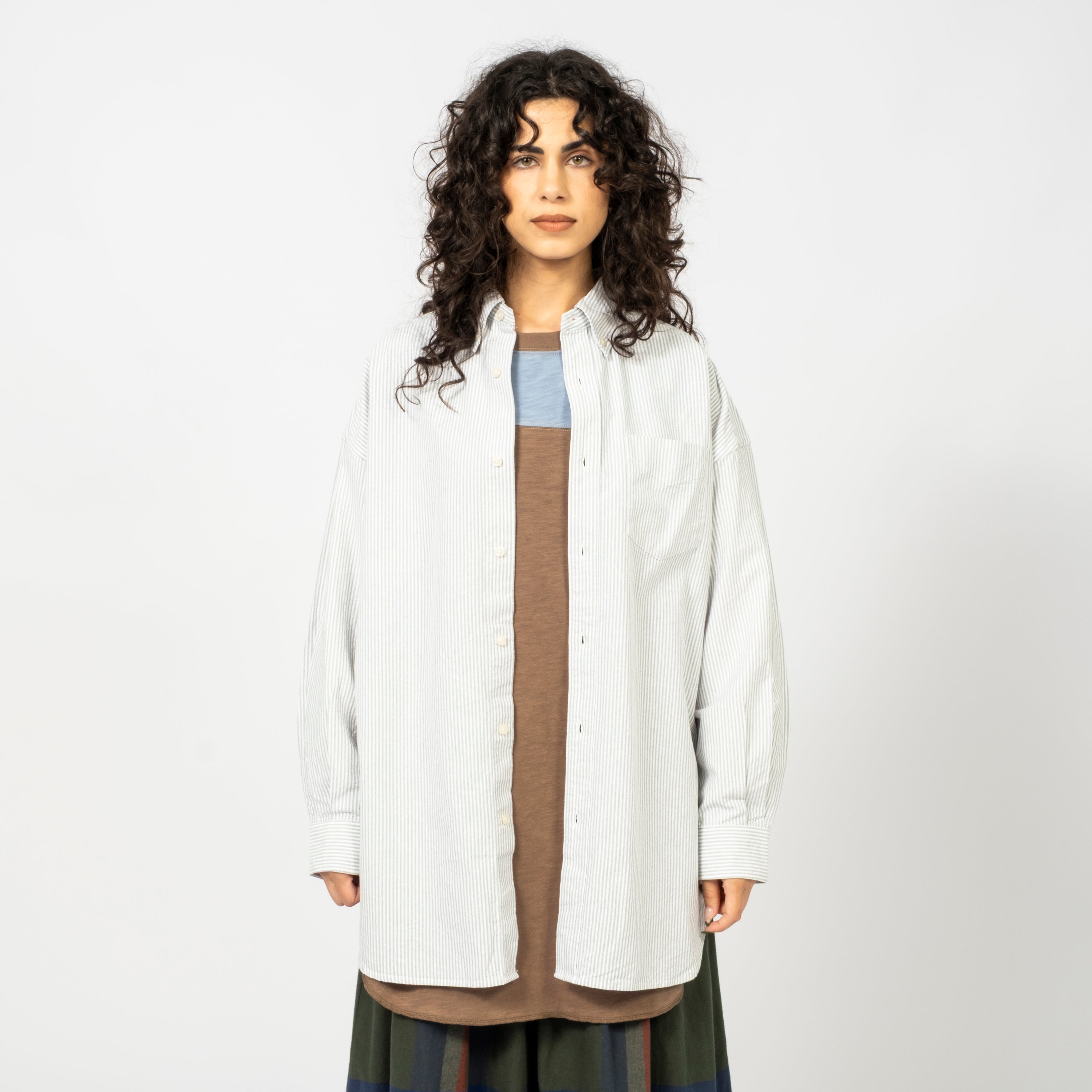 [BEAMS BOY] O.BIG BD SHIRT _ GREEN