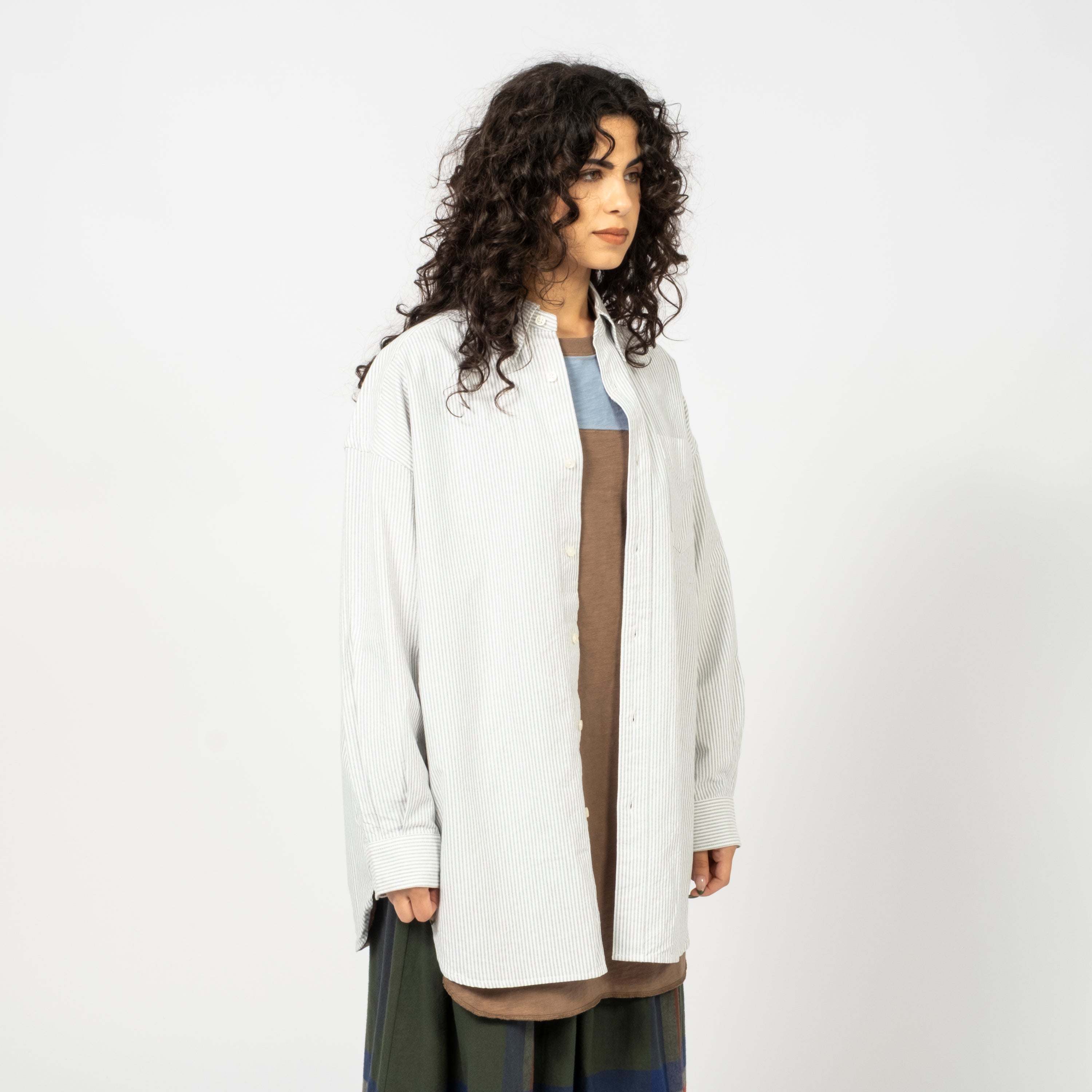 [BEAMS BOY] O.BIG BD SHIRT _ GREEN