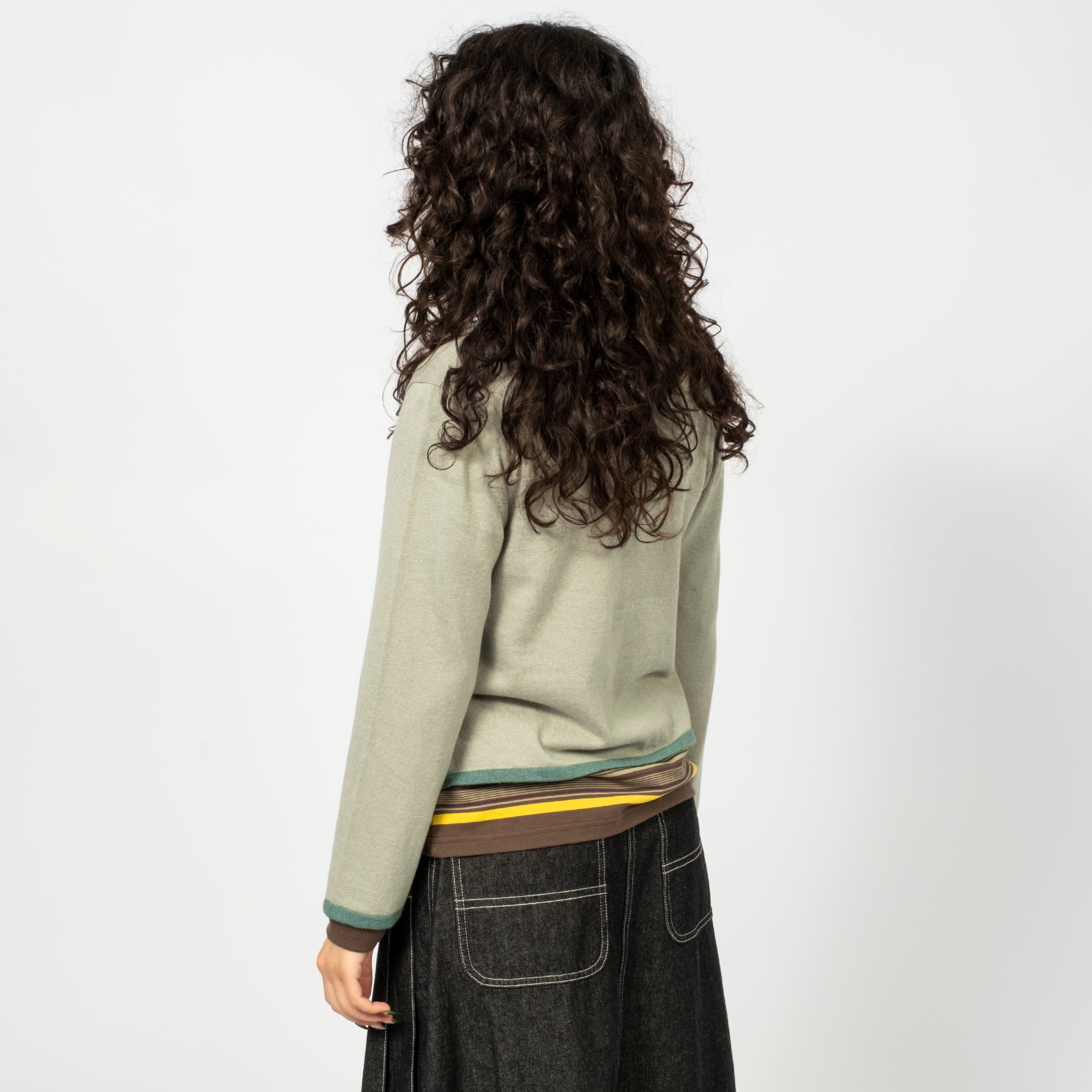 [BEAMS BOY] O.12G CHINA TRIM CARDIGAN _ SLATE BLUE