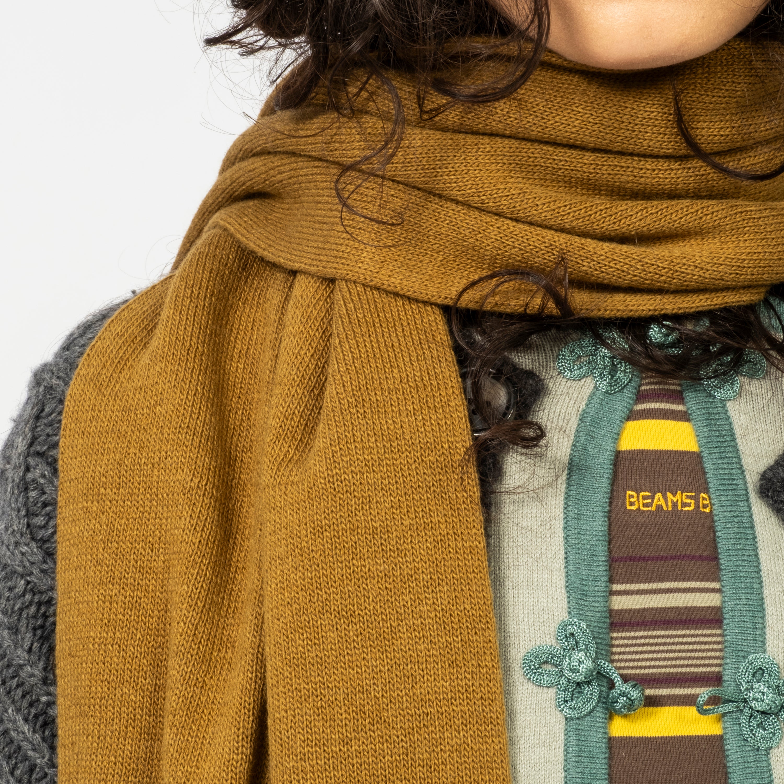 [ROTOTO] R5135 SWEATER SLEEVE _ OLIVE/YELLOW