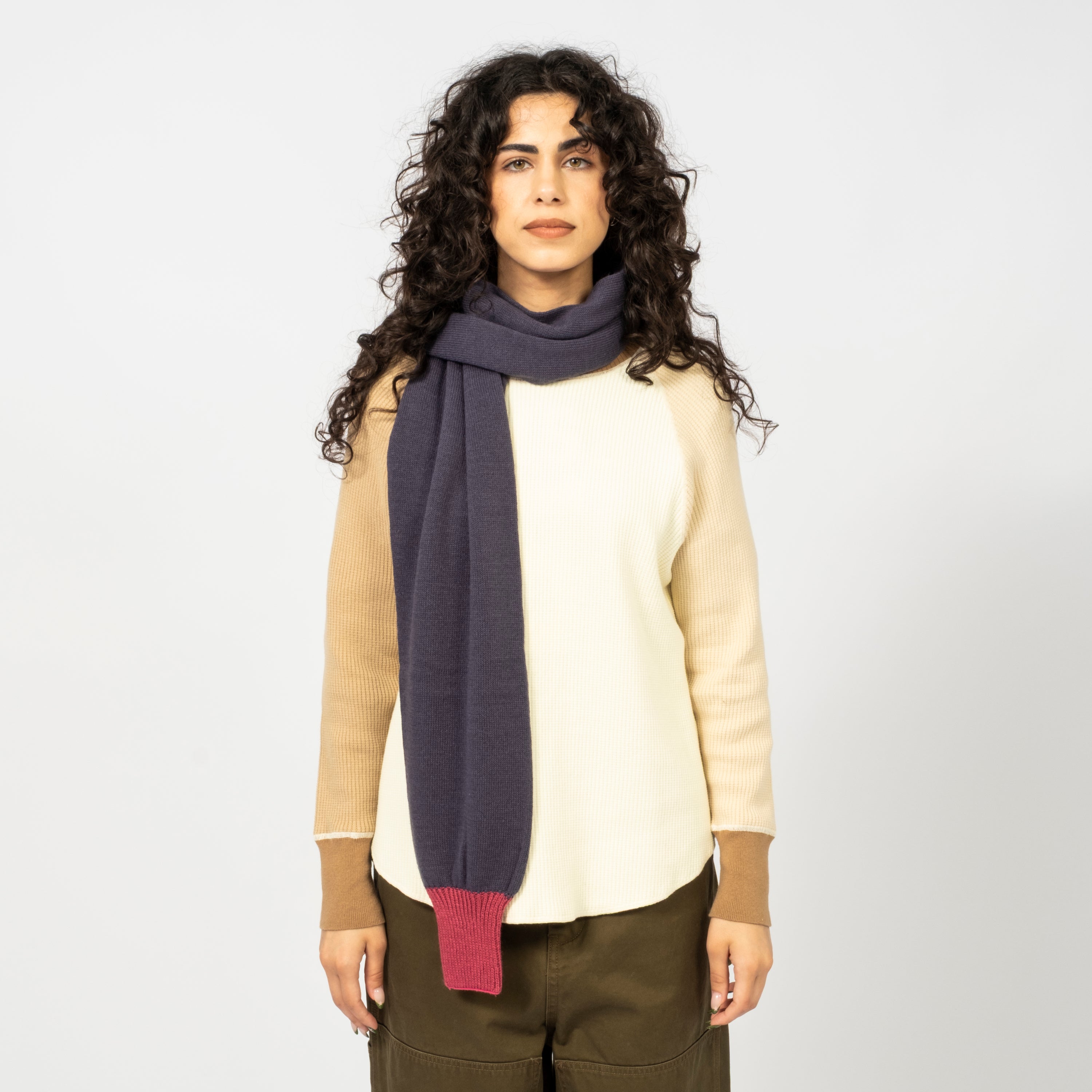 [ROTOTO] R5135 SWEATER SLEEVE _ D.BLUE/D.PINK