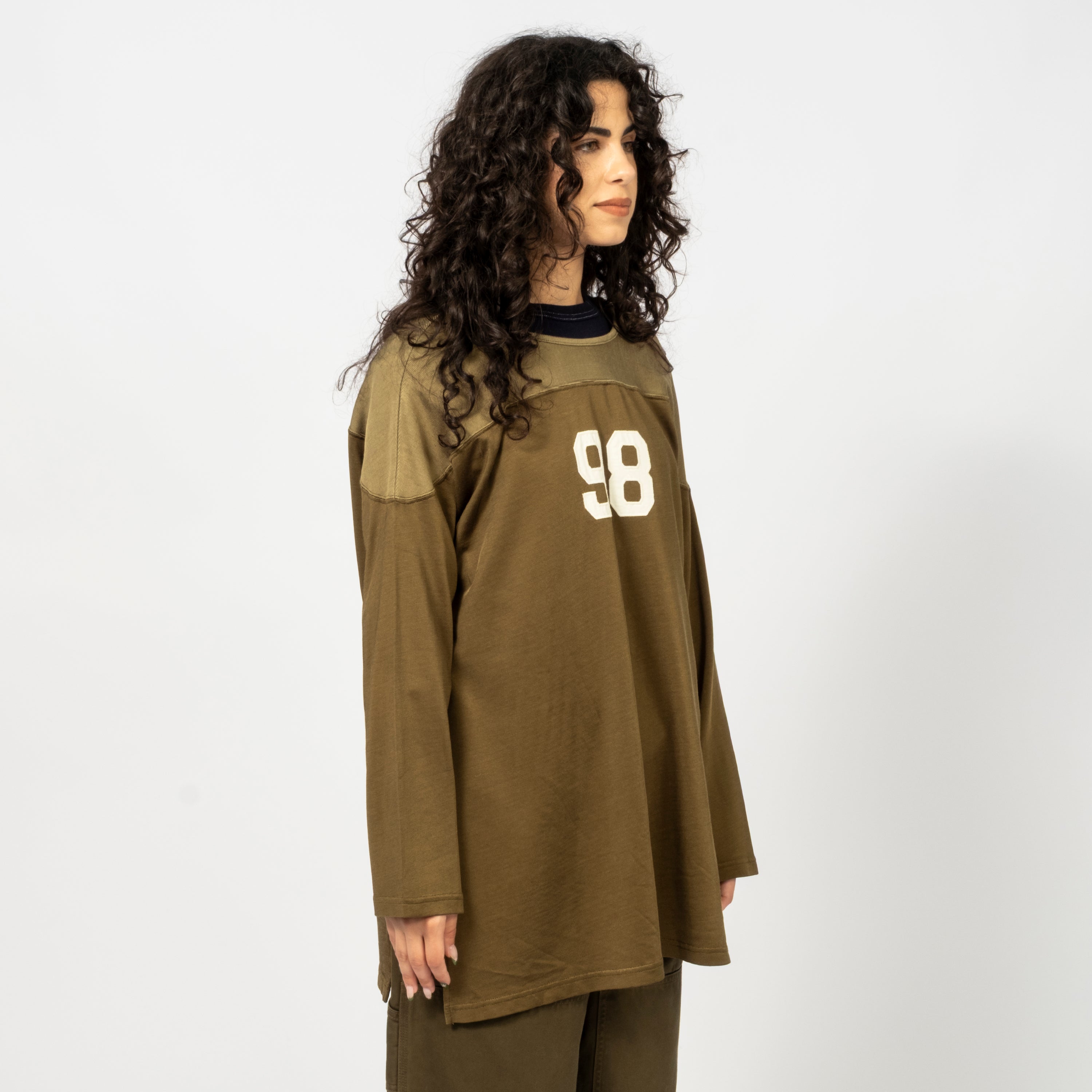 [BEAMS BOY] O.LOGO FOOTBALL LONGSLEEVE TSHIRT _ OLIVE