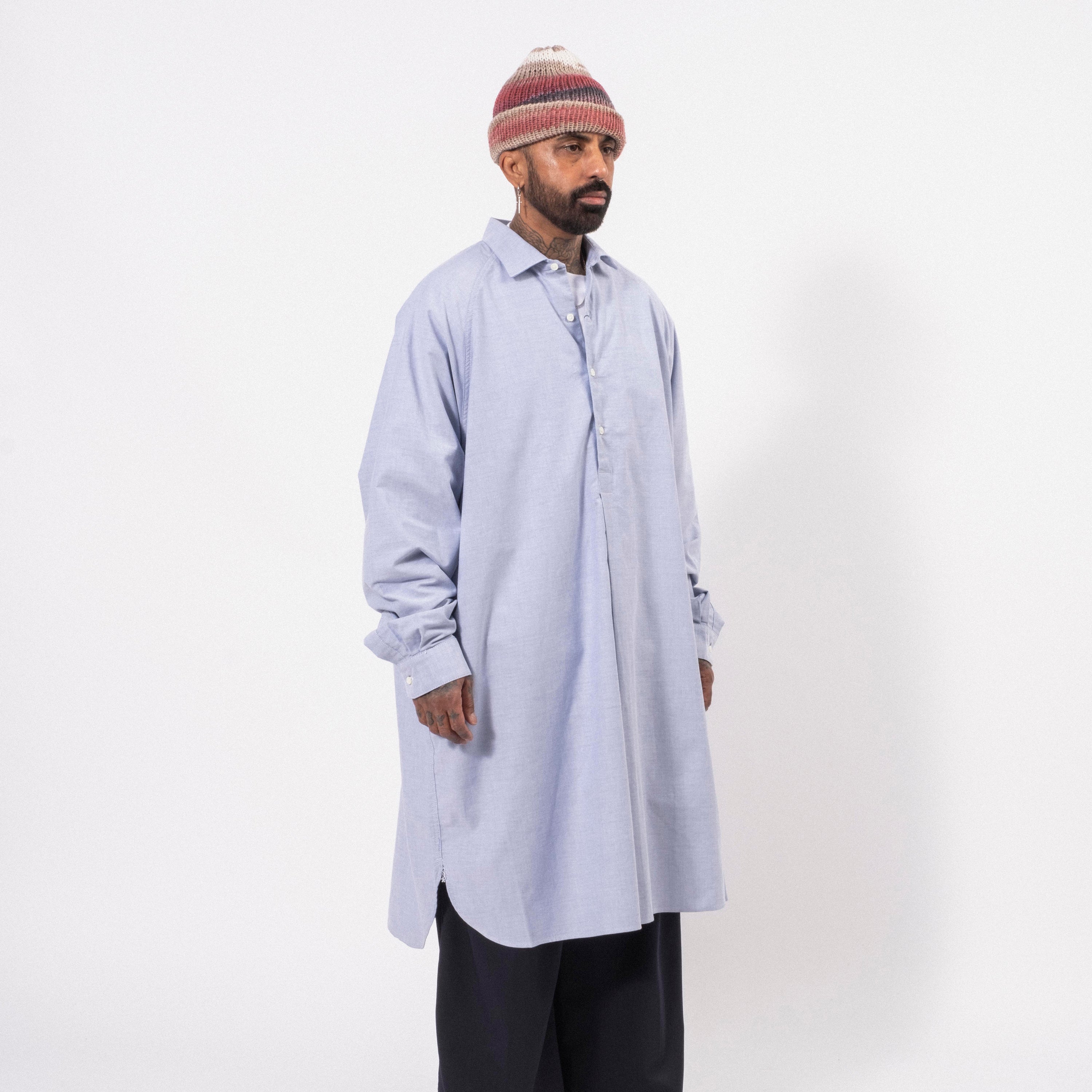 [SILLAGE] WIDE SHIRT POPOVER LONG _ BLUE