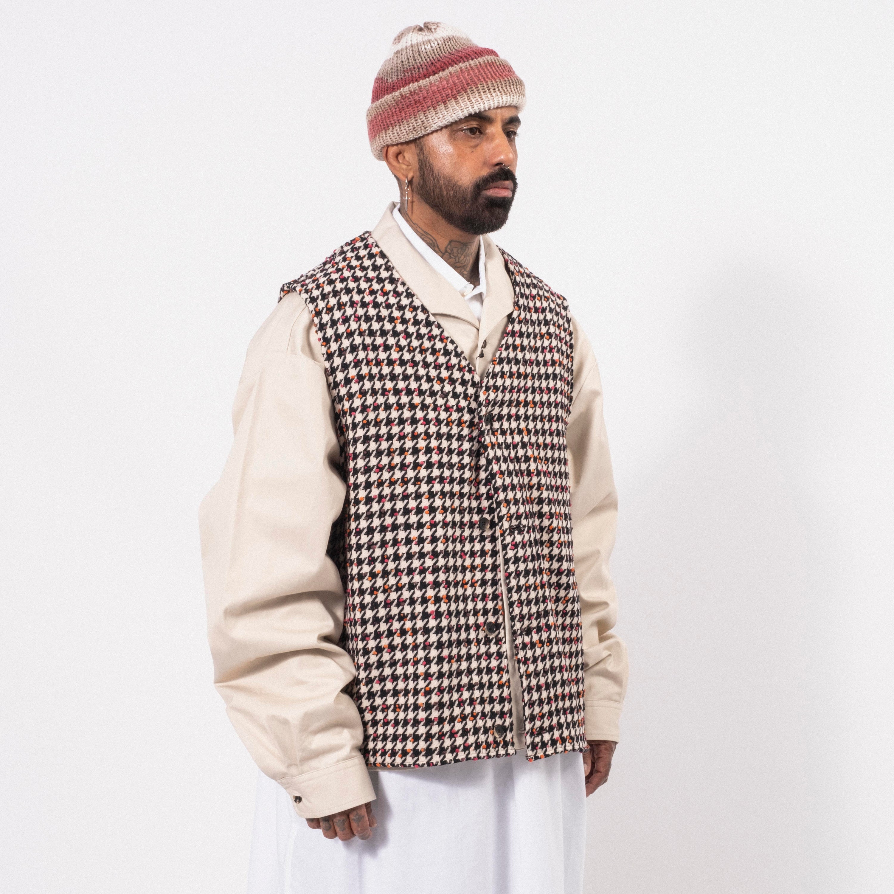 [SILLAGE] GILET DEAD STOCK HOUND TOOTH COLOUR NEP
