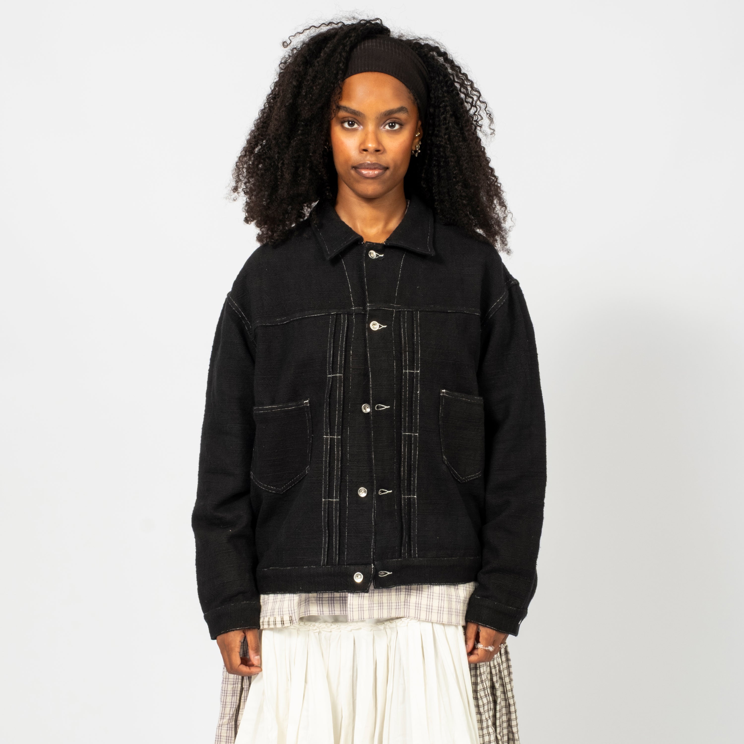 [STORY MFG] SUNDAE JACKET _ BLACK HANDLOOM