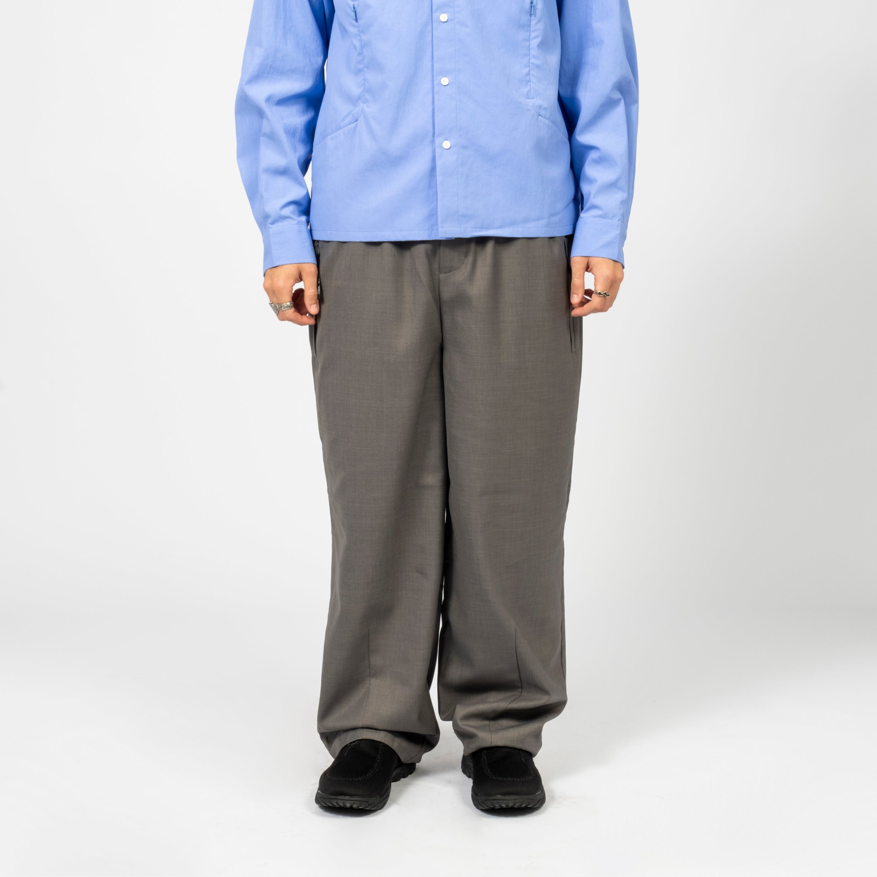 [F/CE] TWISTWOOL WIDE TROUSERS _ GREY
