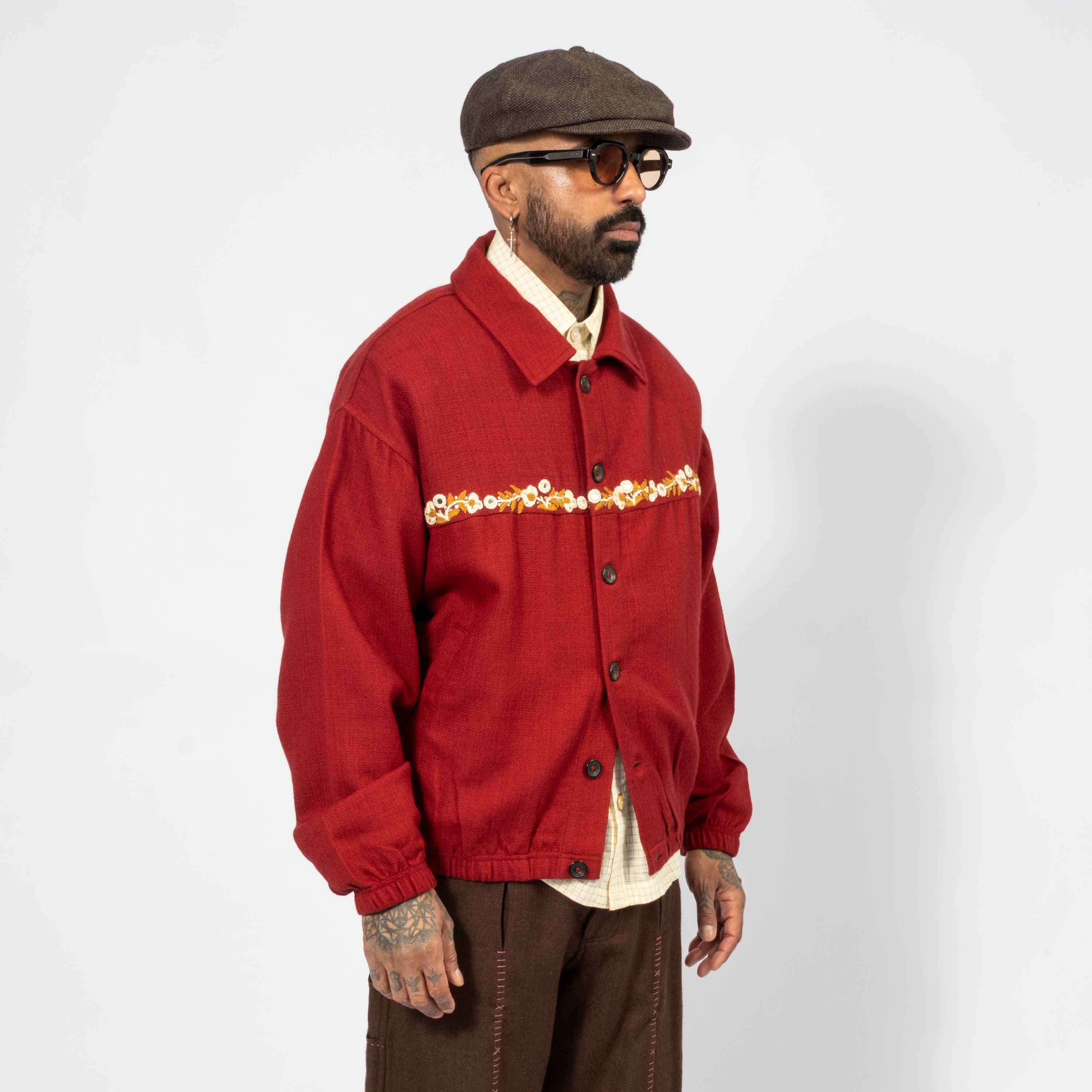[KARTIK RESEARCH] FW25-22 RISHIKESH JACKET _ RED/GOLD/ECRU