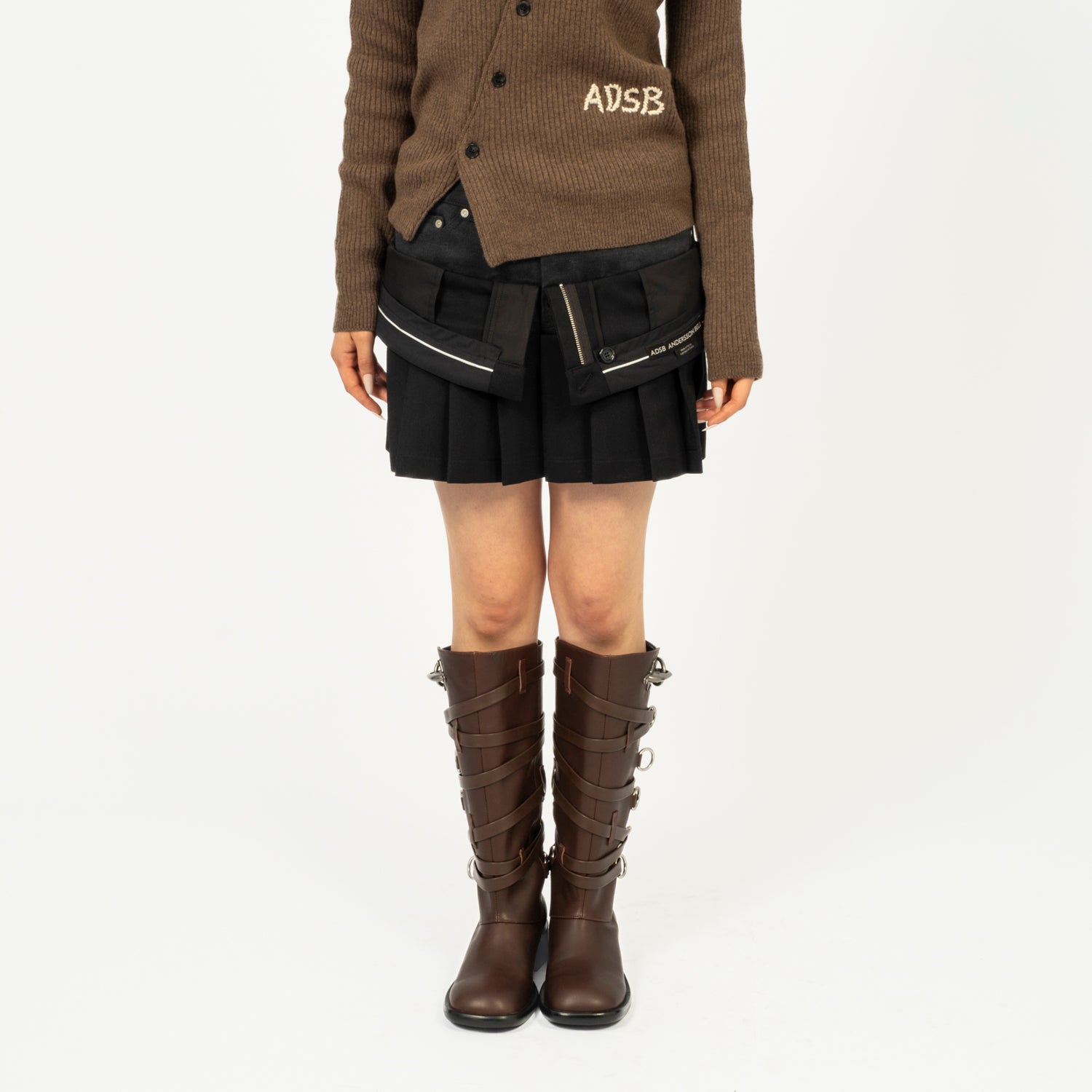 [ANDERSSON BELL] INSIDE OUT PLEATS SKIRT _ BLACK