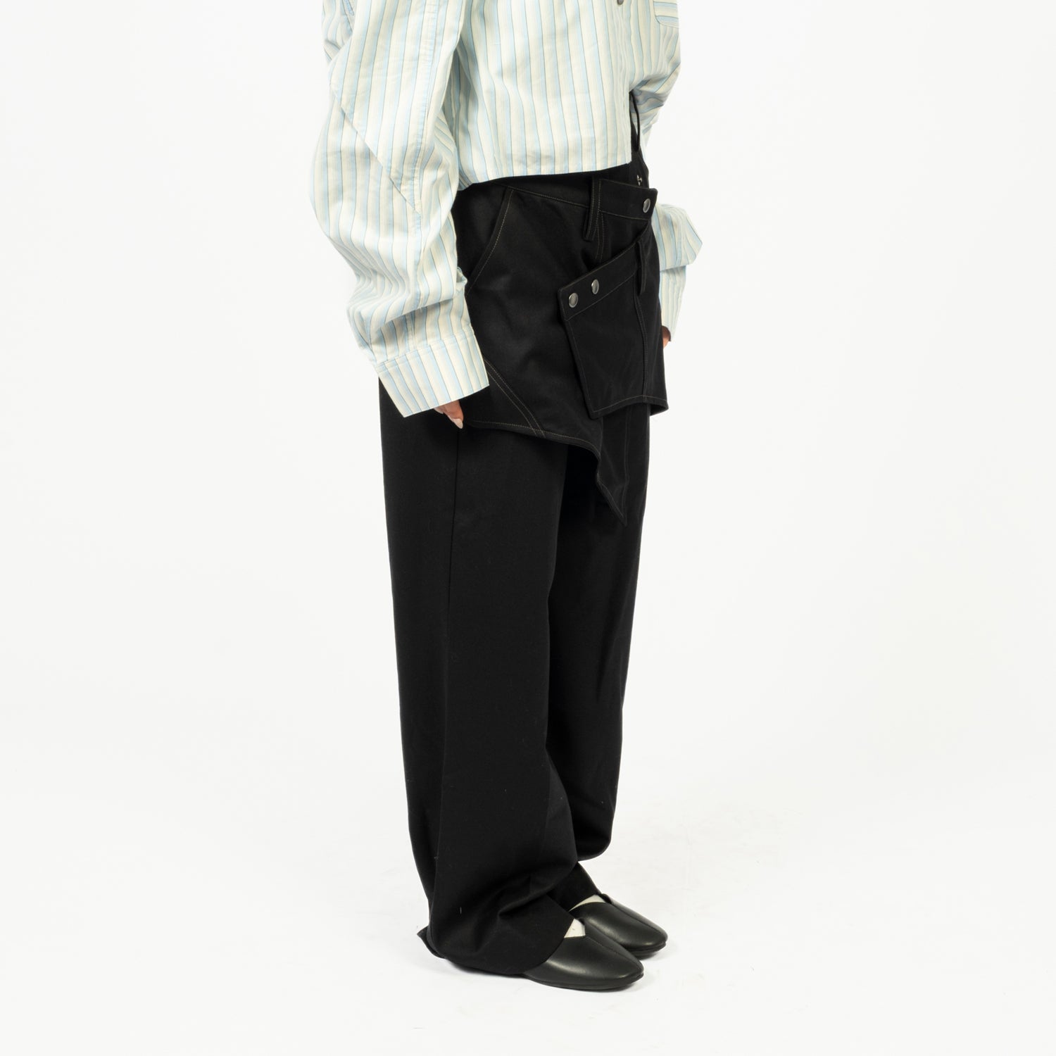 [ANDERSSON BELL] CROSSOVER WRAP TAILORED TROUSER _ BLACK