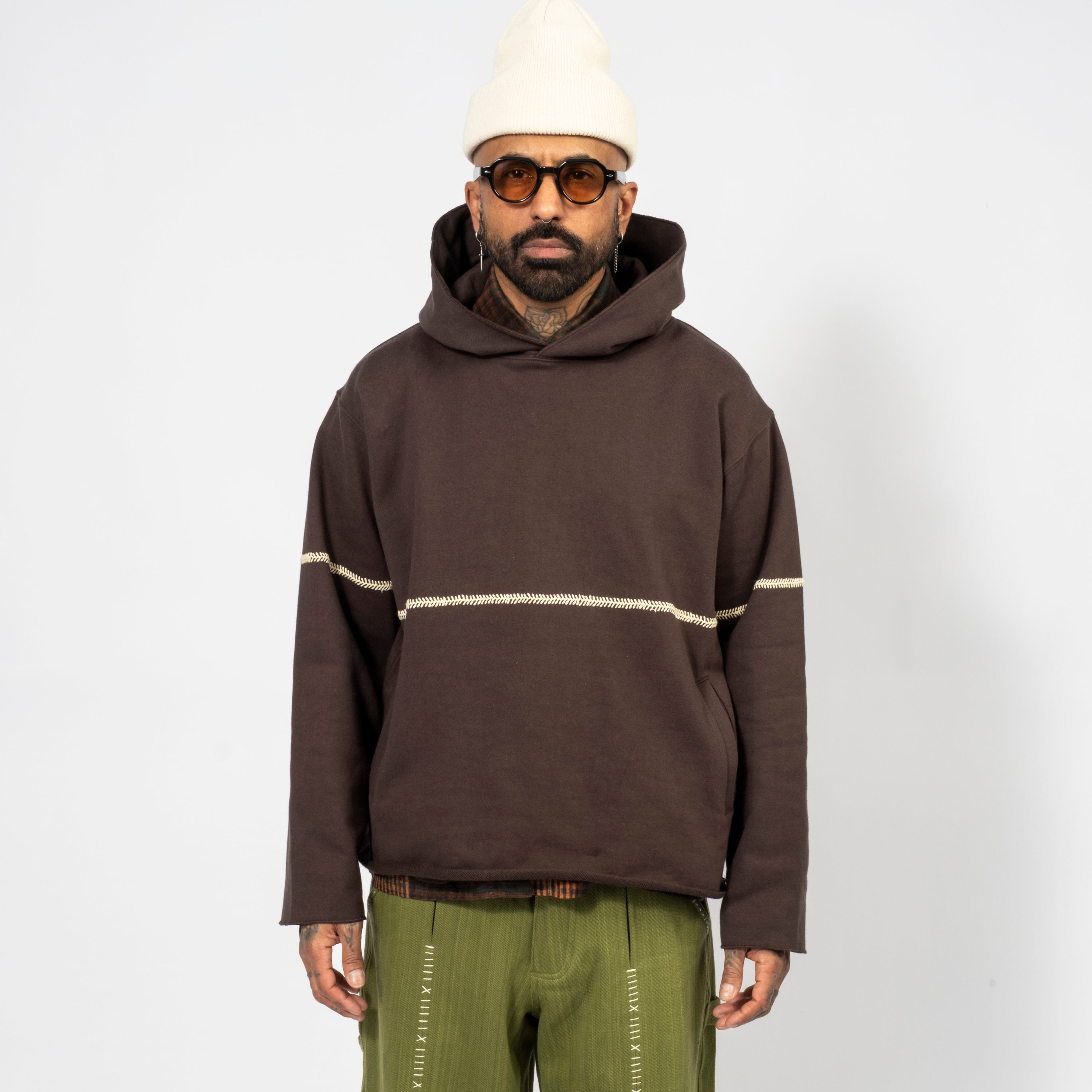 [KARTIK RESEARCH] FW25-114 HOODIE _ DARK BROWN