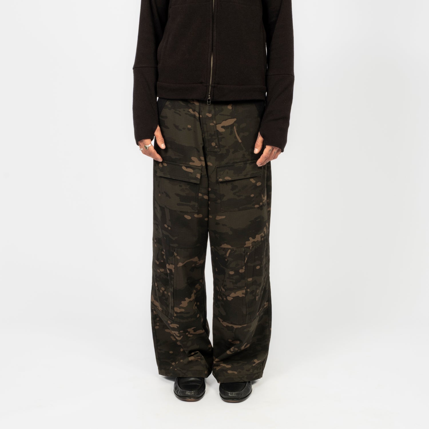 [HATCHINGROOM] TACTICAL PANTS RIPSTOP _ CAMO BLACK