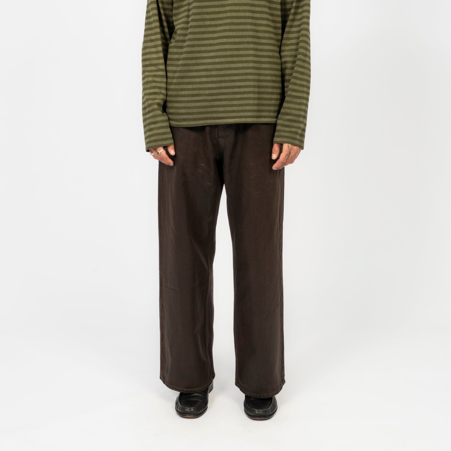[HATCHINGROOM] WAXED JEANS _ DARK BROWN