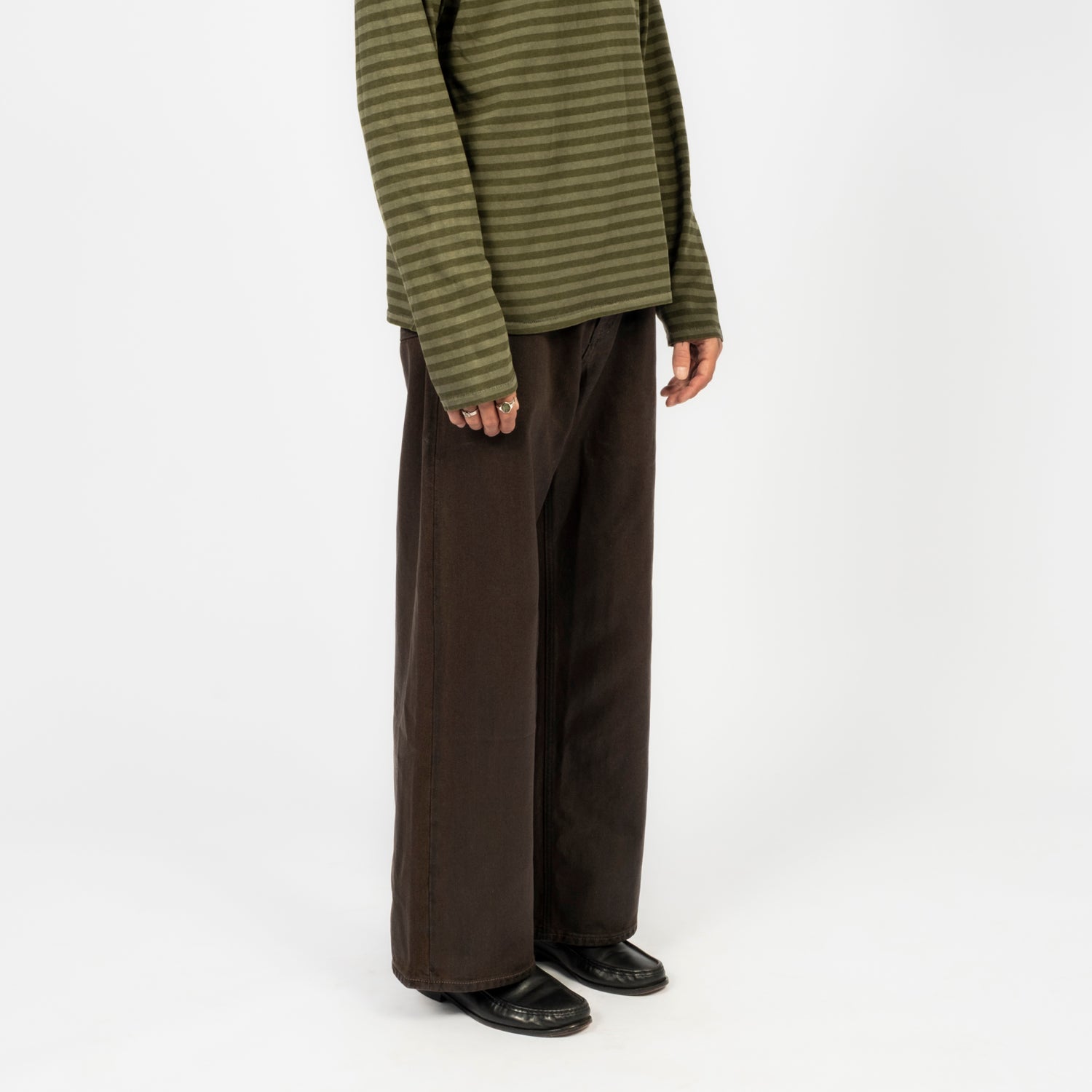 [HATCHINGROOM] WAXED JEANS _ DARK BROWN