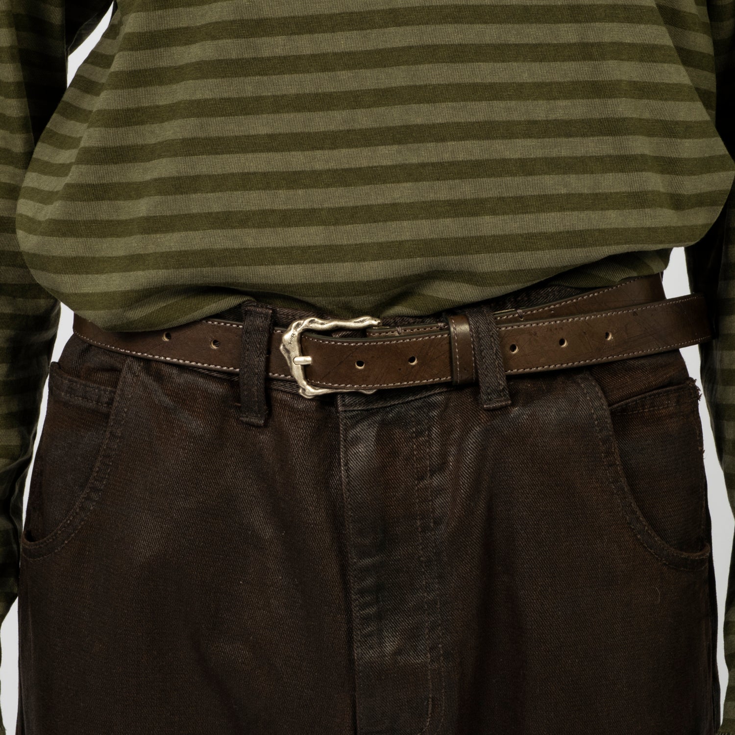 [HATCHINGROOM] ROCK BUCKLE BELT _ KHAKI