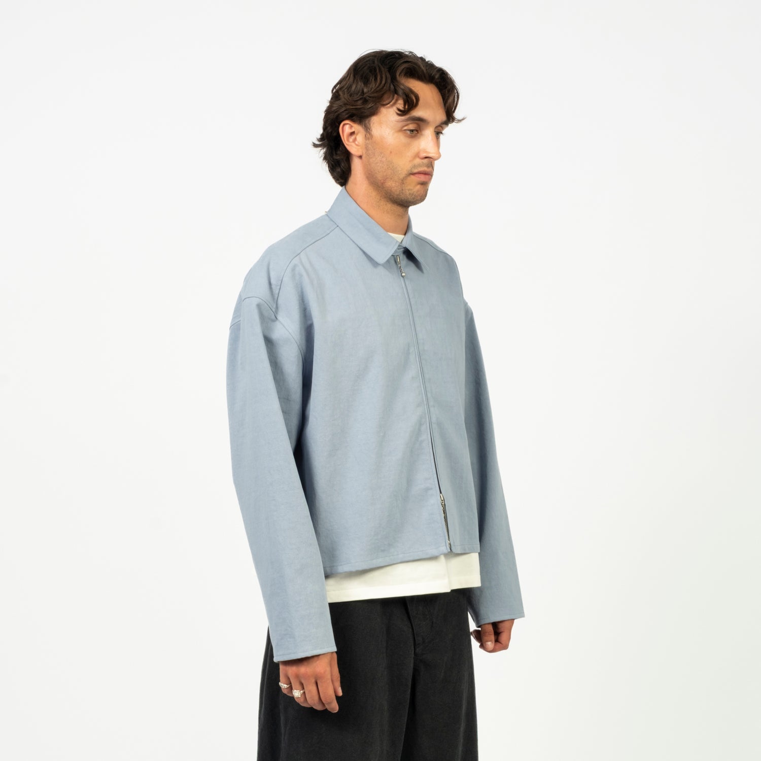 [MERELY MADE] PREMIUM NOMADIC CROPPED JACKET _ WASHED SKY BLUE