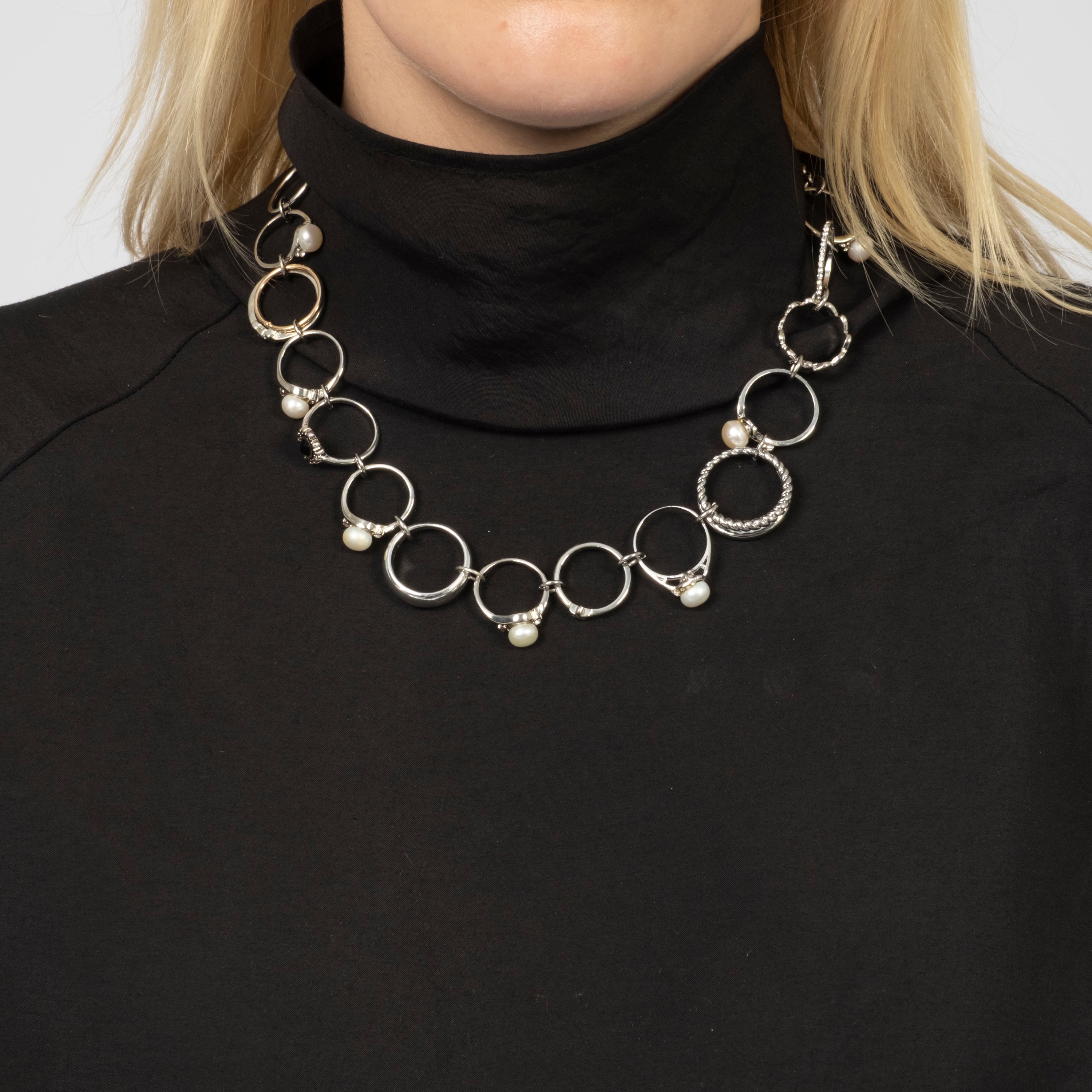 [52HZ LAB] MIXED RECYCLED RINGS NECKLACE