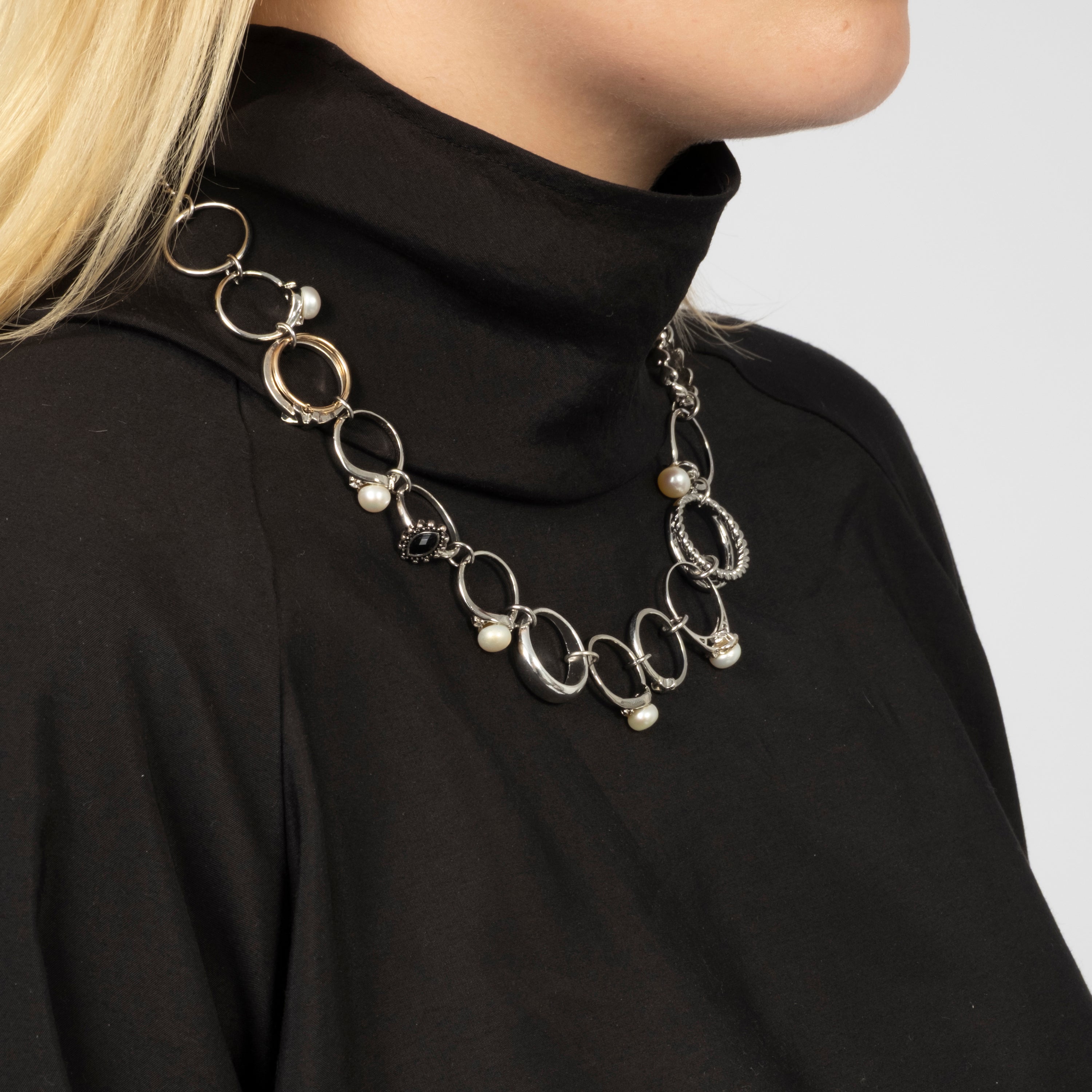 [52HZ LAB] MIXED RECYCLED RINGS NECKLACE