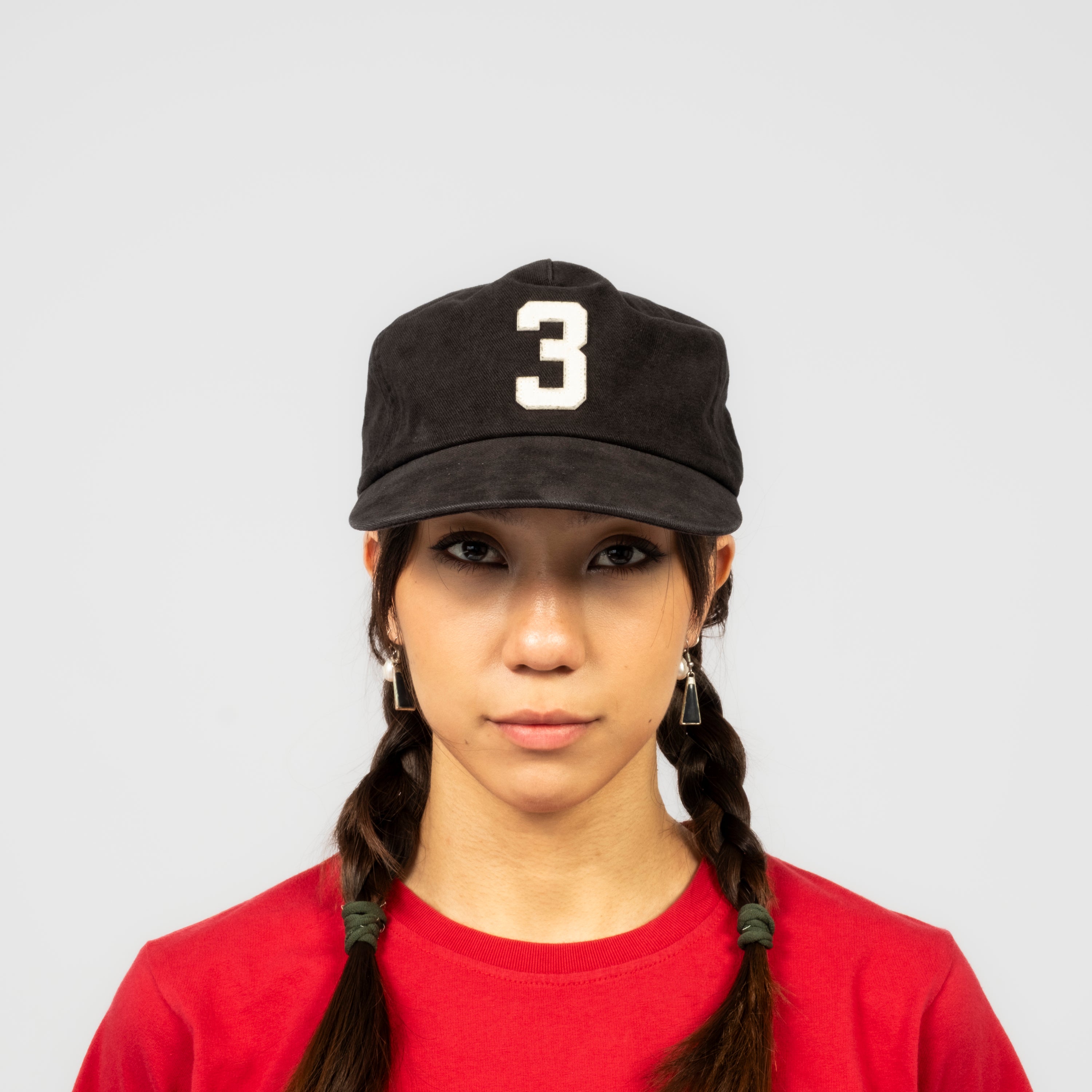 [COLLECT PIECES] NUMBER 3 5 PANEL CAP _ BLACK