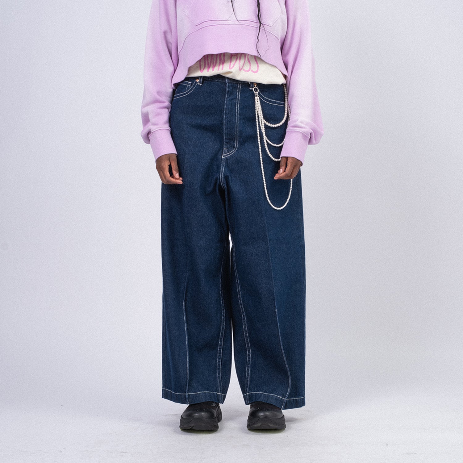 [RHODOLIRION] PS1019 90’LOOSE STRAIGHT PANTS _  B-DK.NAVY