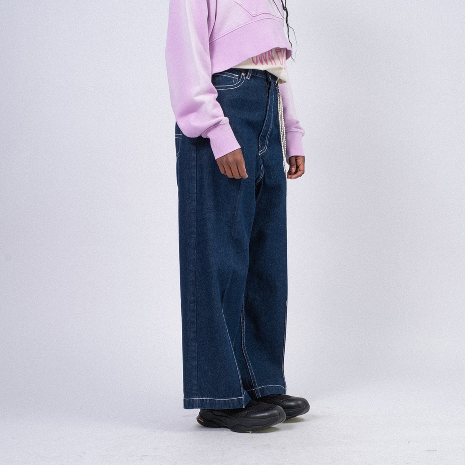 [RHODOLIRION] PS1019 90’LOOSE STRAIGHT PANTS _  B-DK.NAVY