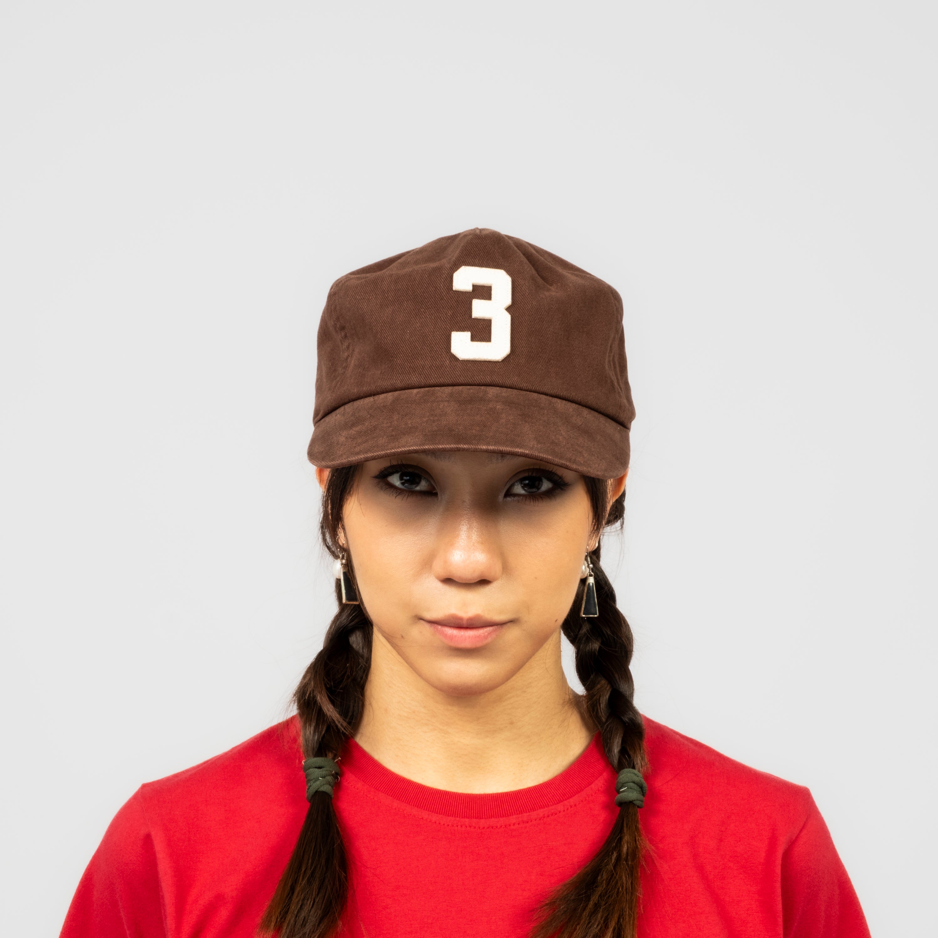 [COLLECT PIECES] NUMBER 3 5 PANEL CAP _ BROWN