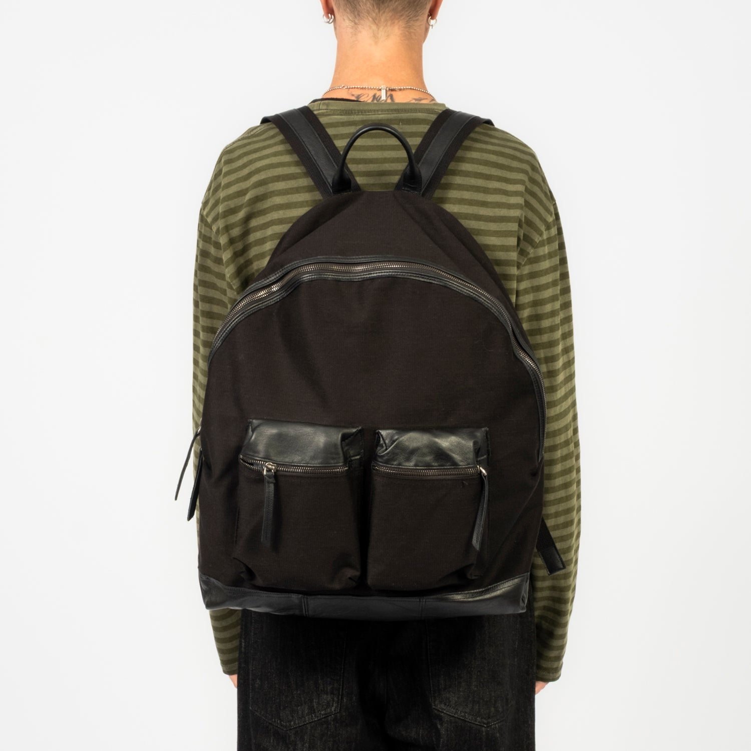 [HATCHINGROOM] LEATHER DAYPACK BIG _ BLACK