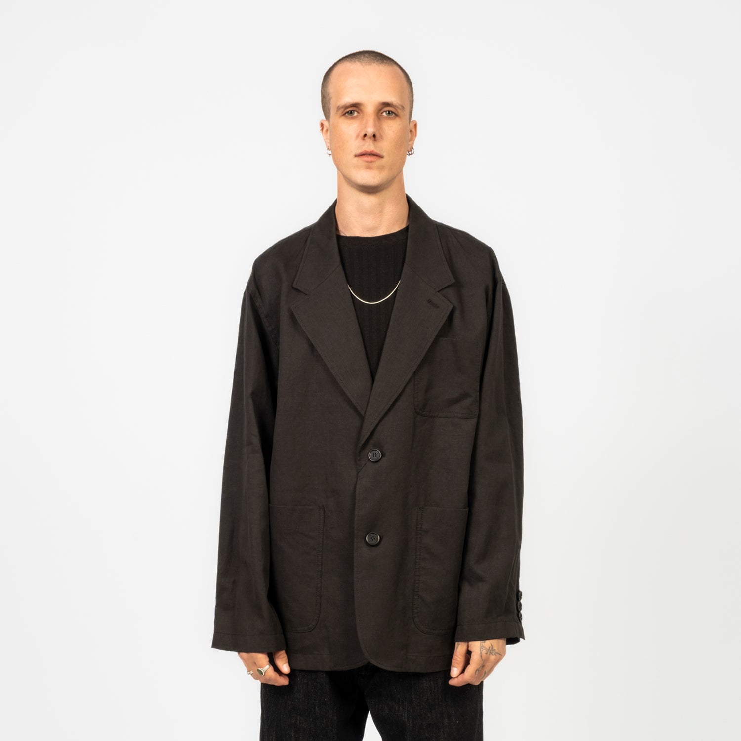 [DUNST] UNISEX SOFT TAILORED JACKET _ BLACK