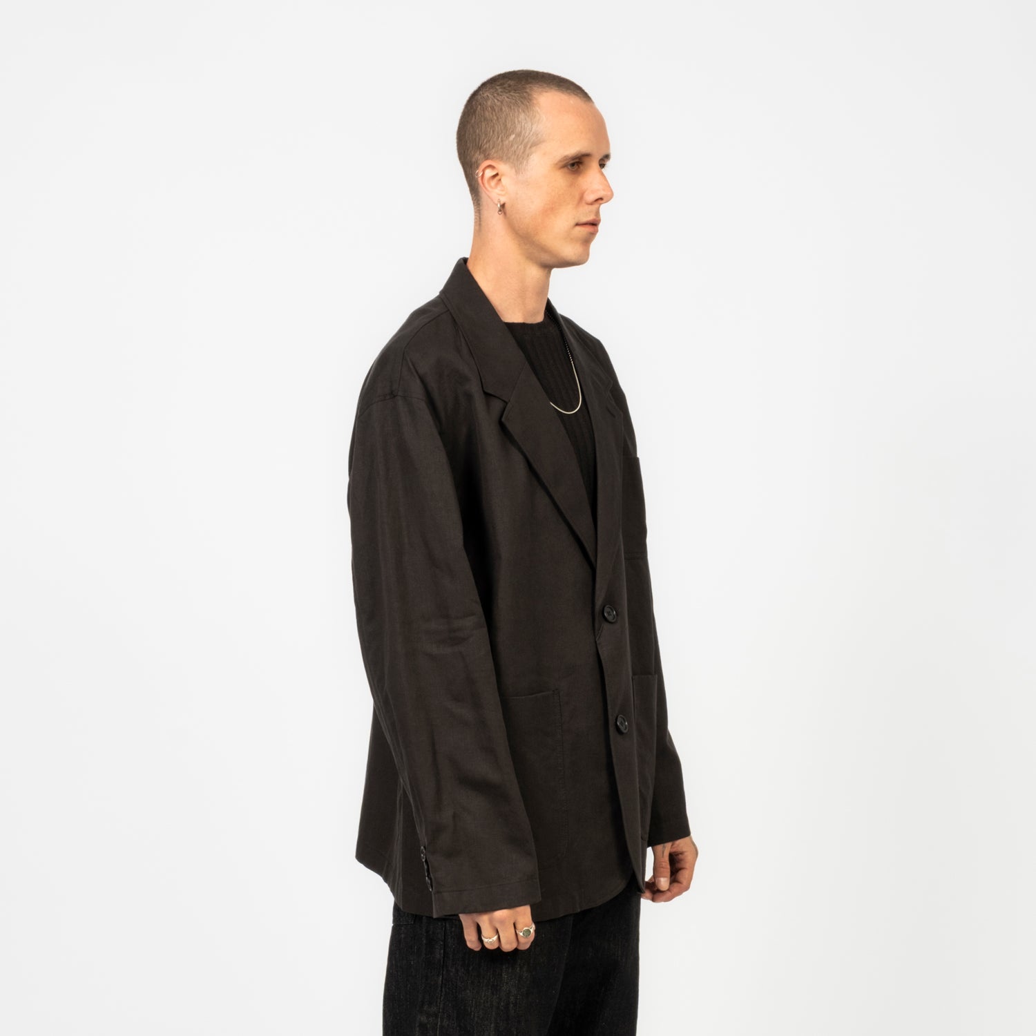 [DUNST] UNISEX SOFT TAILORED JACKET _ BLACK