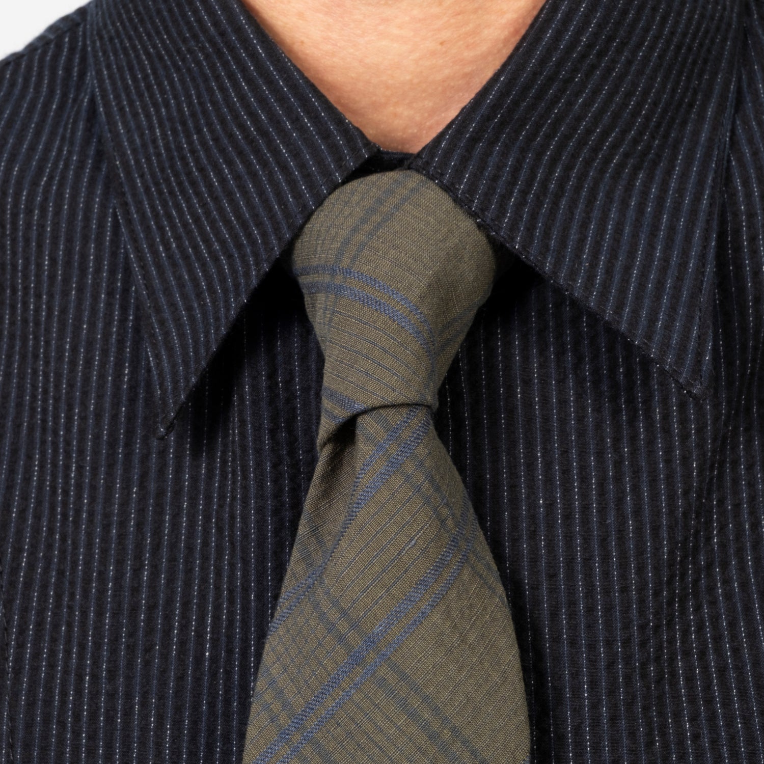 [SAGE NATION] CLASSIC TIE _ GREY/YELLOW CHECK