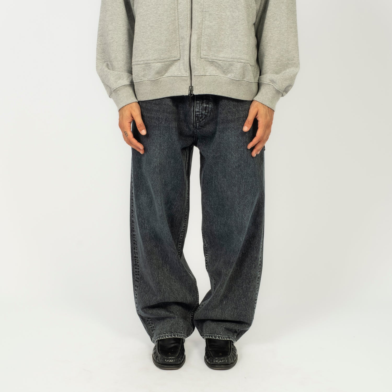 [MOIF] WIDE 6P BELTED DENIM PANTS _ SMOKY INDIGO