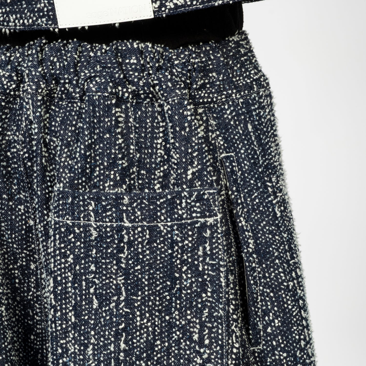 SAGE NATION] BOX PLEAT TROUSER DENIM _ SNOW NEP
