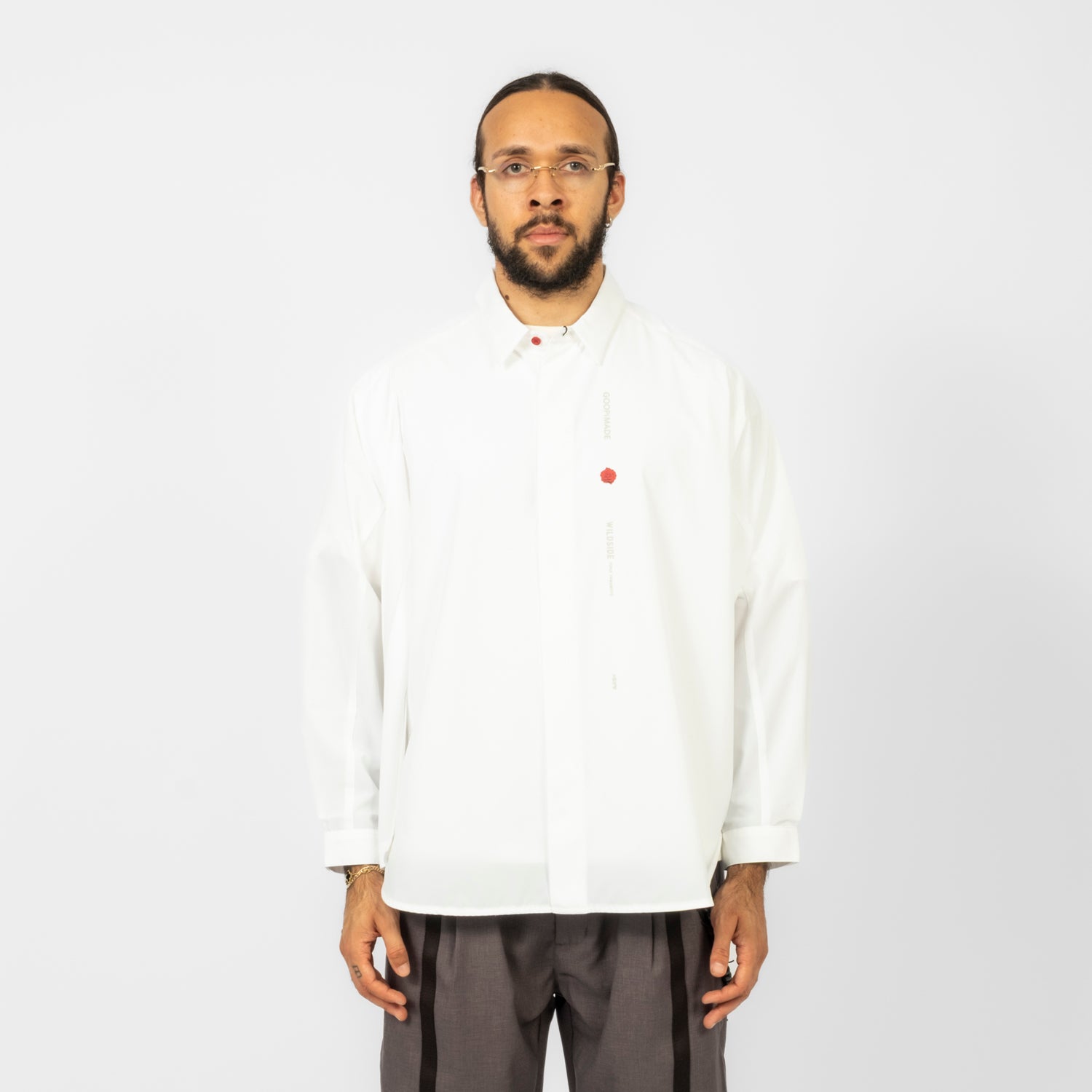 [GOOPiMADE x WILDSIDE YOHJI YAMAMOTO] PLEAT FORMAL SHIRT _ WHITE
