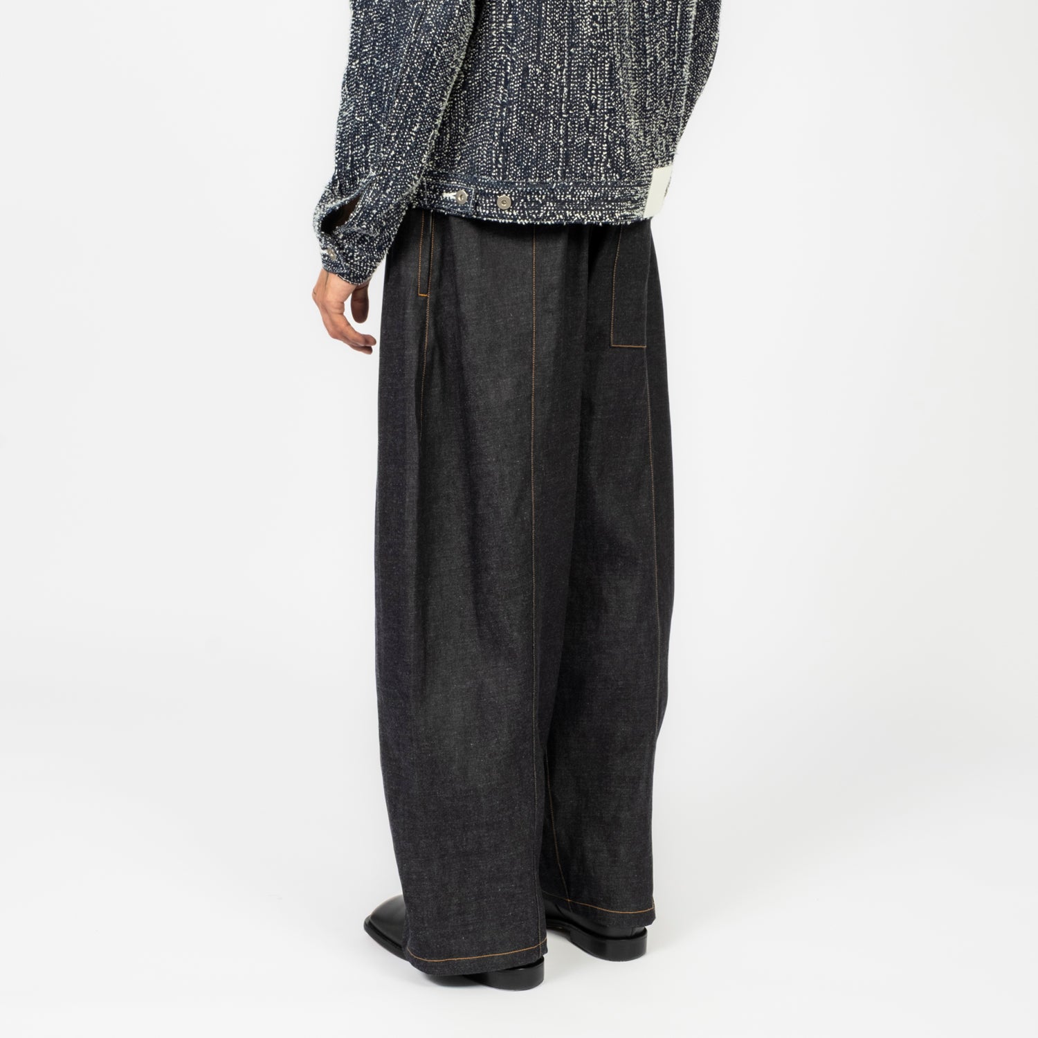 SAGE NATION] BOX PLEAT TROUSER DENIM _ RAW DENIM